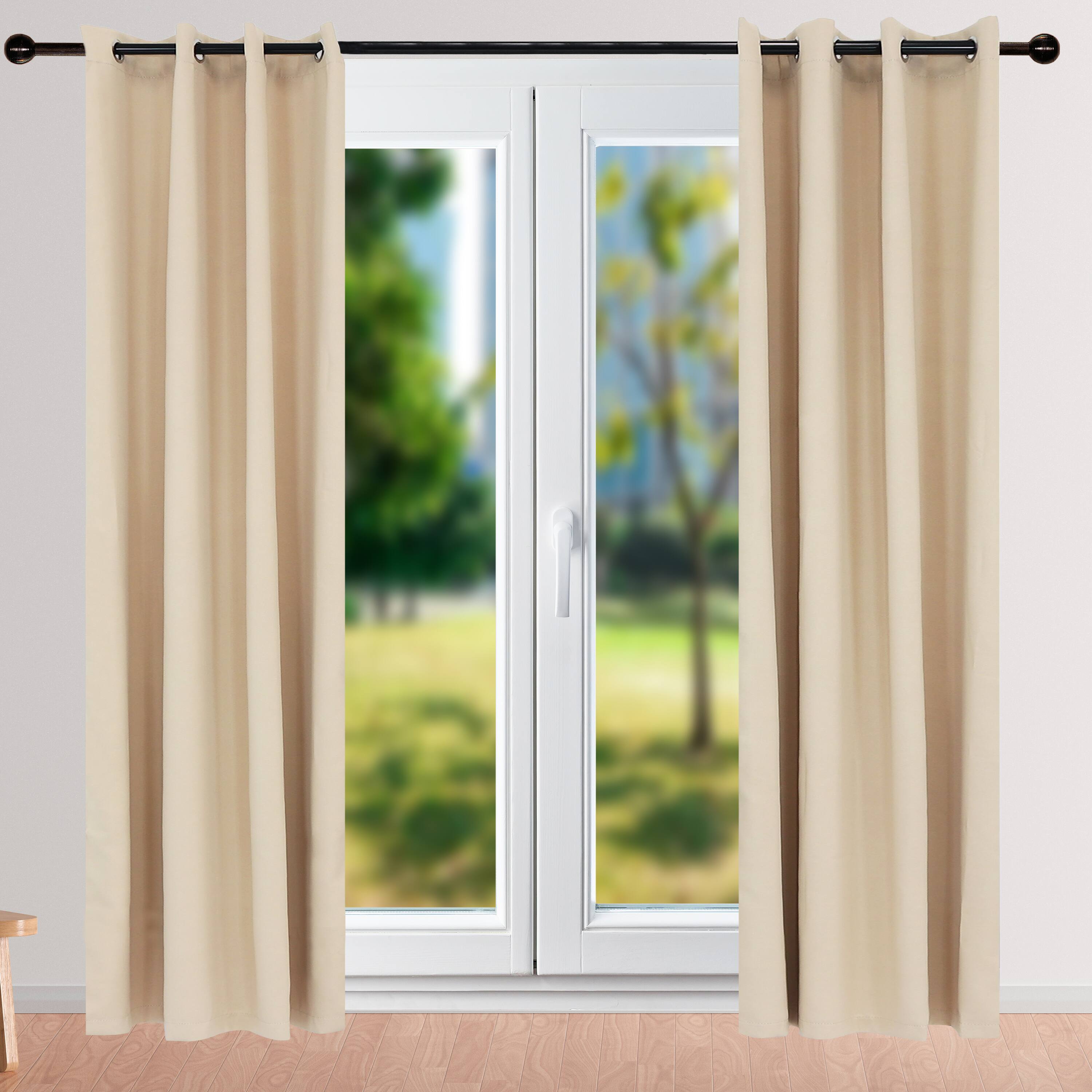 Alt View 4. Sunnydaze - Room Darkening Curtain Panel - 52 in x 108 in - Set of 2 - Beige.