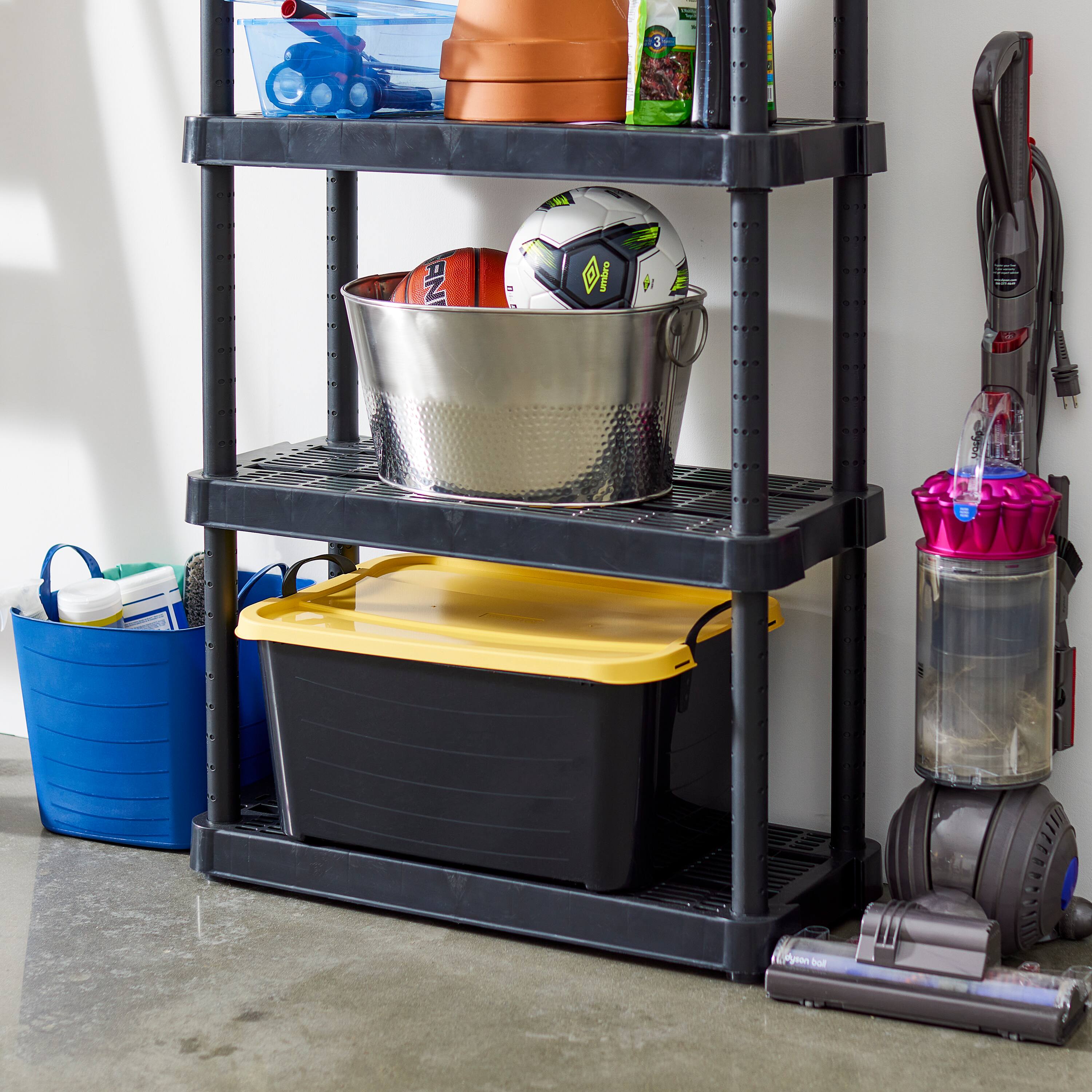 Alt View 5. Life Story - Life Story 55 Quart Stackable Storage Bin, Heavy Duty Lidded Container, 6 Pack - Yellow.