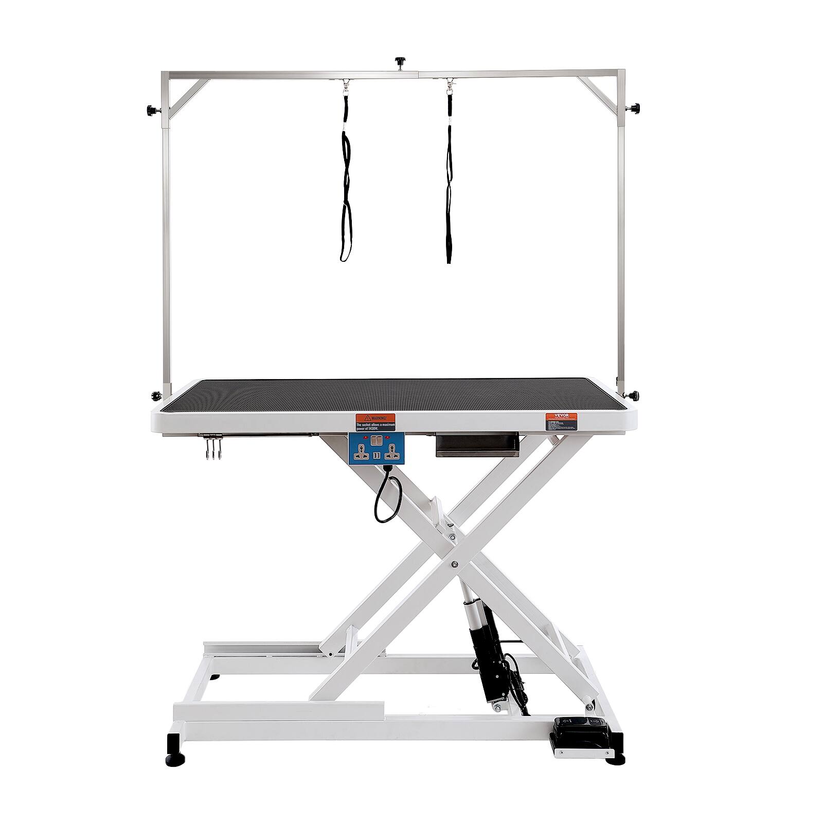 Front. VEVOR - 50" Electric Pet Grooming Table, Heavy Duty Dog Grooming Arm for Large Dogs, Height Adjustable Dog Grooming Station.