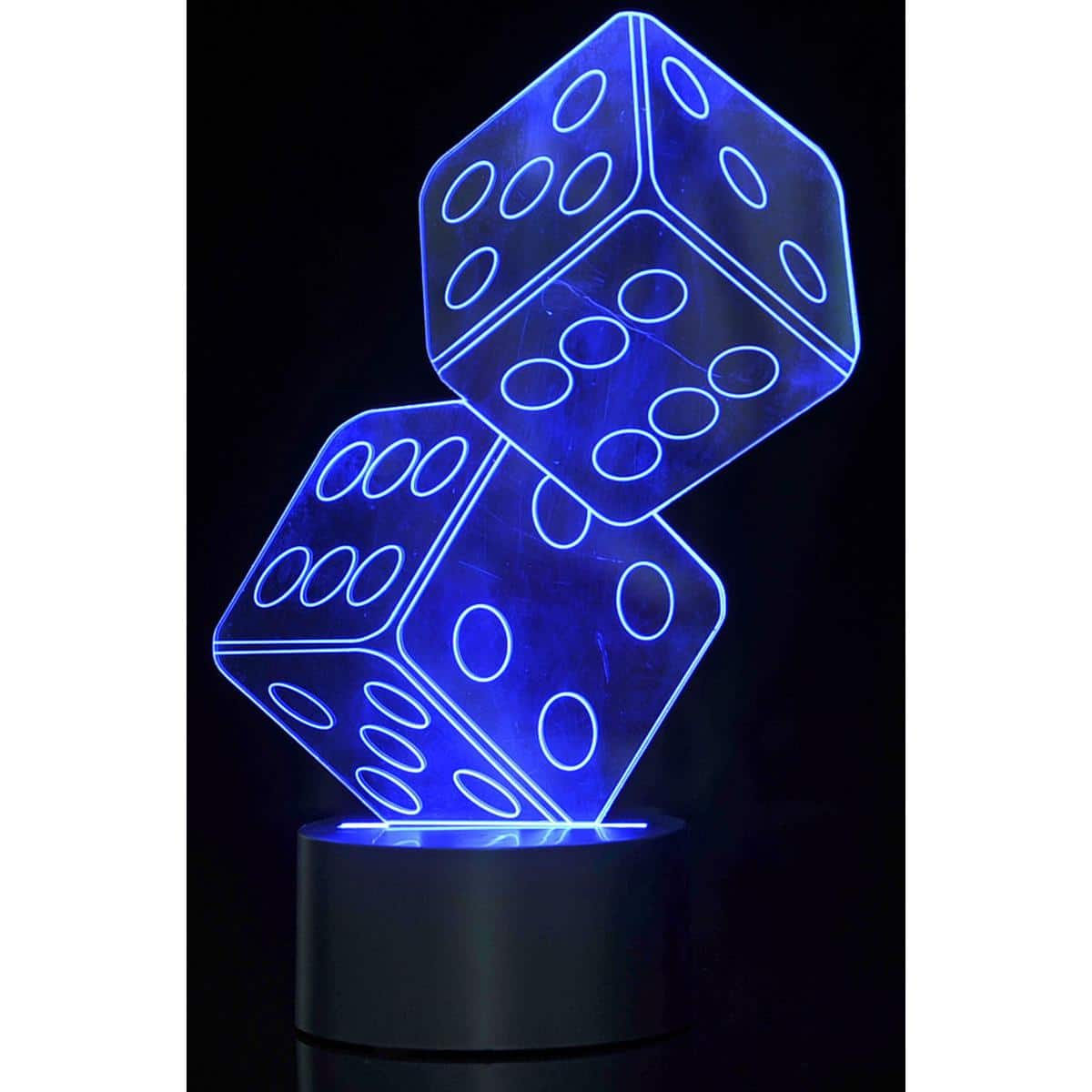 JuzToys - 3D Night Light for Kids, 3D Dice Lighting Laser Cut Precision LED Lights, LED Lamp for Bedrooms and Offices - Black