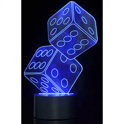 Front. JuzToys - 3D Night Light for Kids, 3D Dice Lighting Laser Cut Precision LED Lights, LED Lamp for Bedrooms and Offices - Black.
