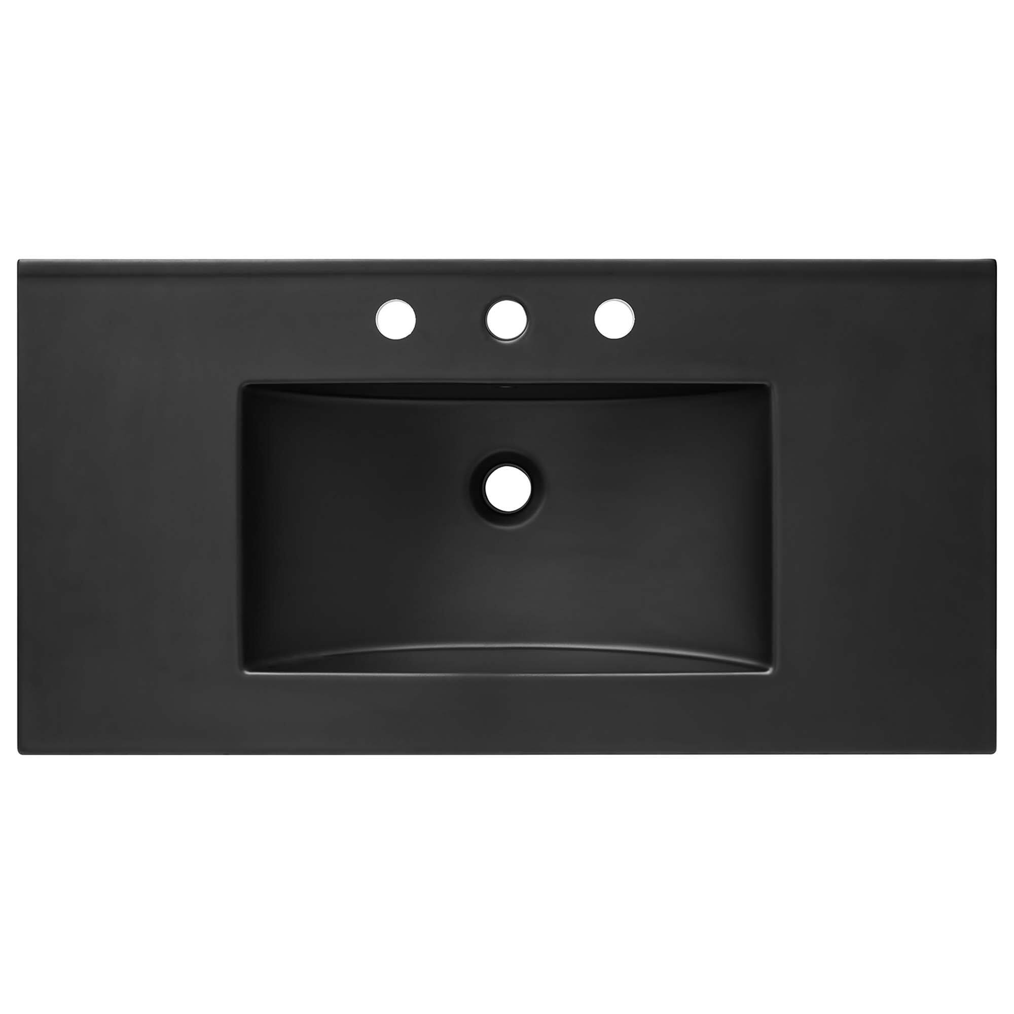 Alt View 9. Modway - Chaucer Bathroom Vanity with Black Basin Included by Modway - Oak Black.