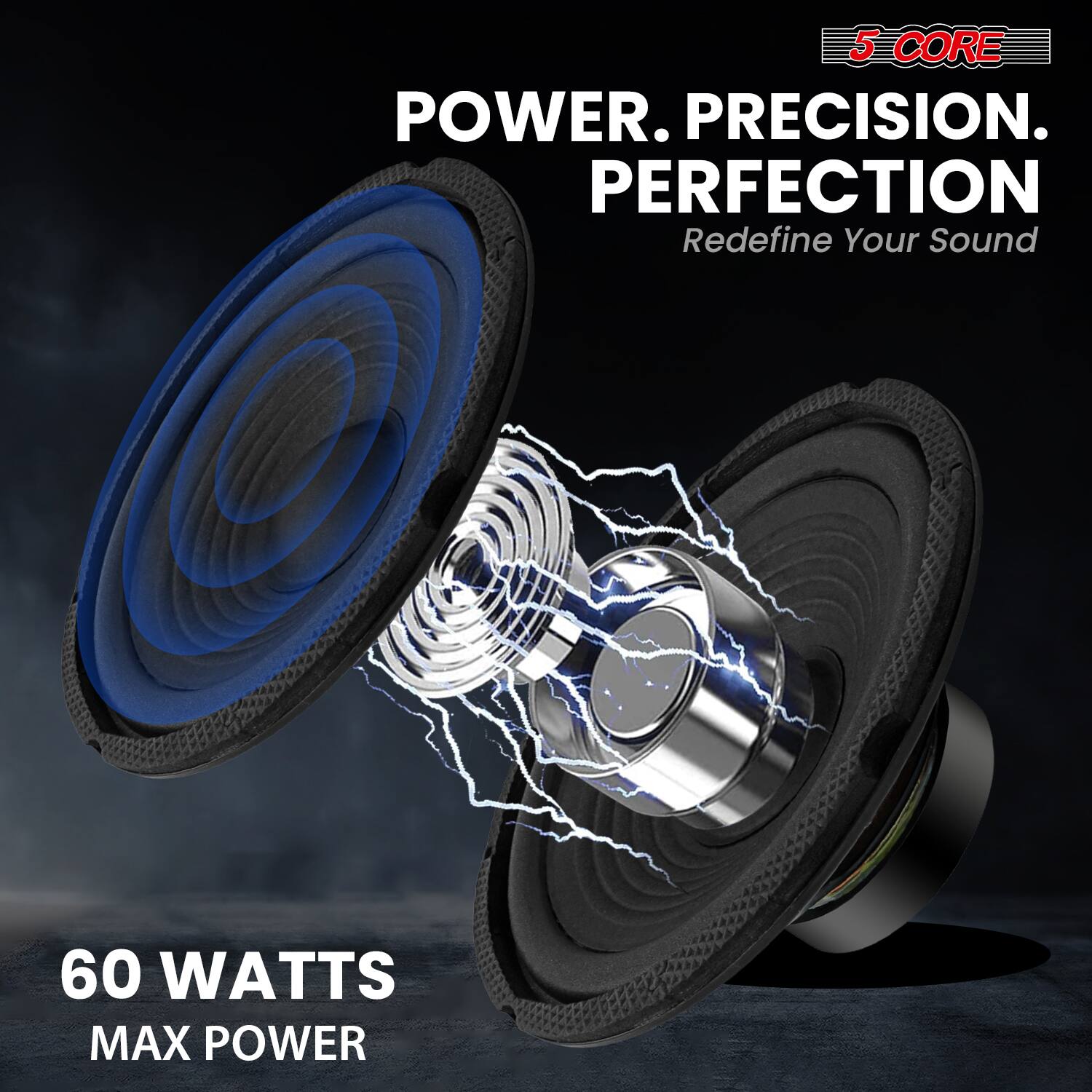 5 CORE  
POWER. PRECISION. PERFECTION  
Redefine Your Sound  

60 WATTS  
MAX POWER