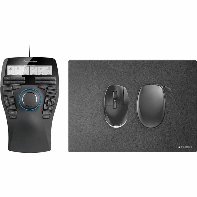 3Dconnexion - SpaceMouse Enterprise Kit 2 - Wireless Bluetooth/RF Mouse - 7 Button - Scroll Wheel - Compatible with PC, Mac - Wireless - Black