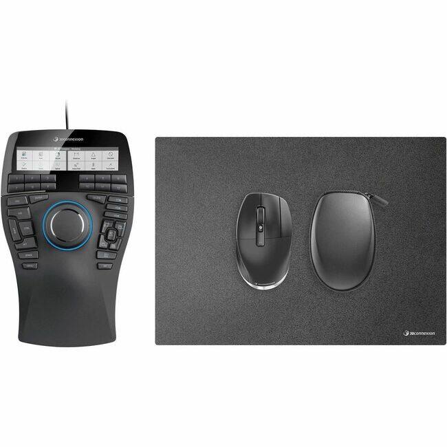 Front. 3Dconnexion - SpaceMouse Enterprise Kit 2 - Wireless Bluetooth/RF Mouse - 7 Button - Scroll Wheel - Compatible with PC, Mac - Black.