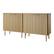 Alt View 5. VEVOR - Coffee Bar Cabinet, Mid Century Fluted Coffee Bar Table with 2-Tier Storage, Buffet Stand Cabinet with 4 Barn Doors - Oak + Gold.