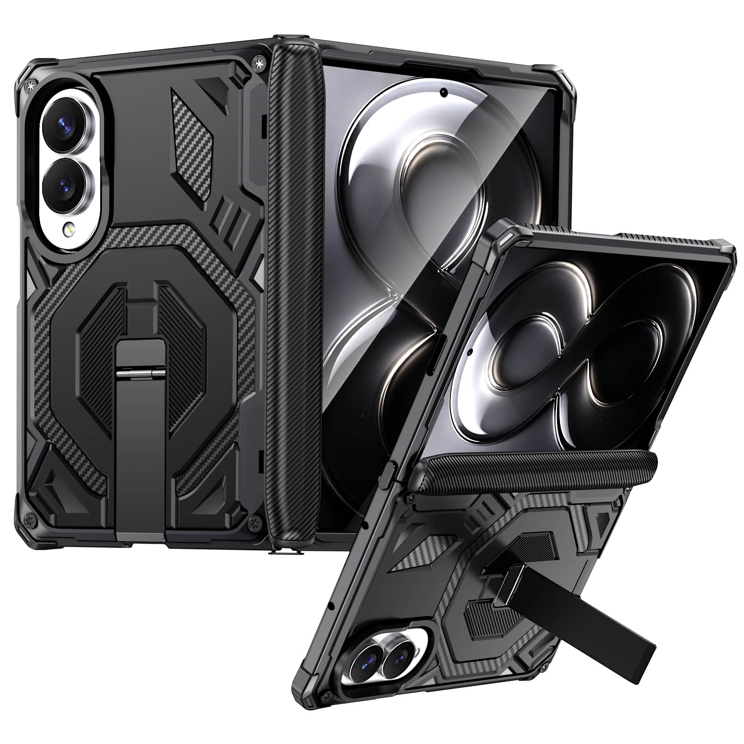 Dteck - Heavy Duty Rugged Magnetic Case For Samsung Galaxy Z Fold8, Foldable Kickstand Shockproof Hinge Protection Cover - Black price history on PriceWatchPro