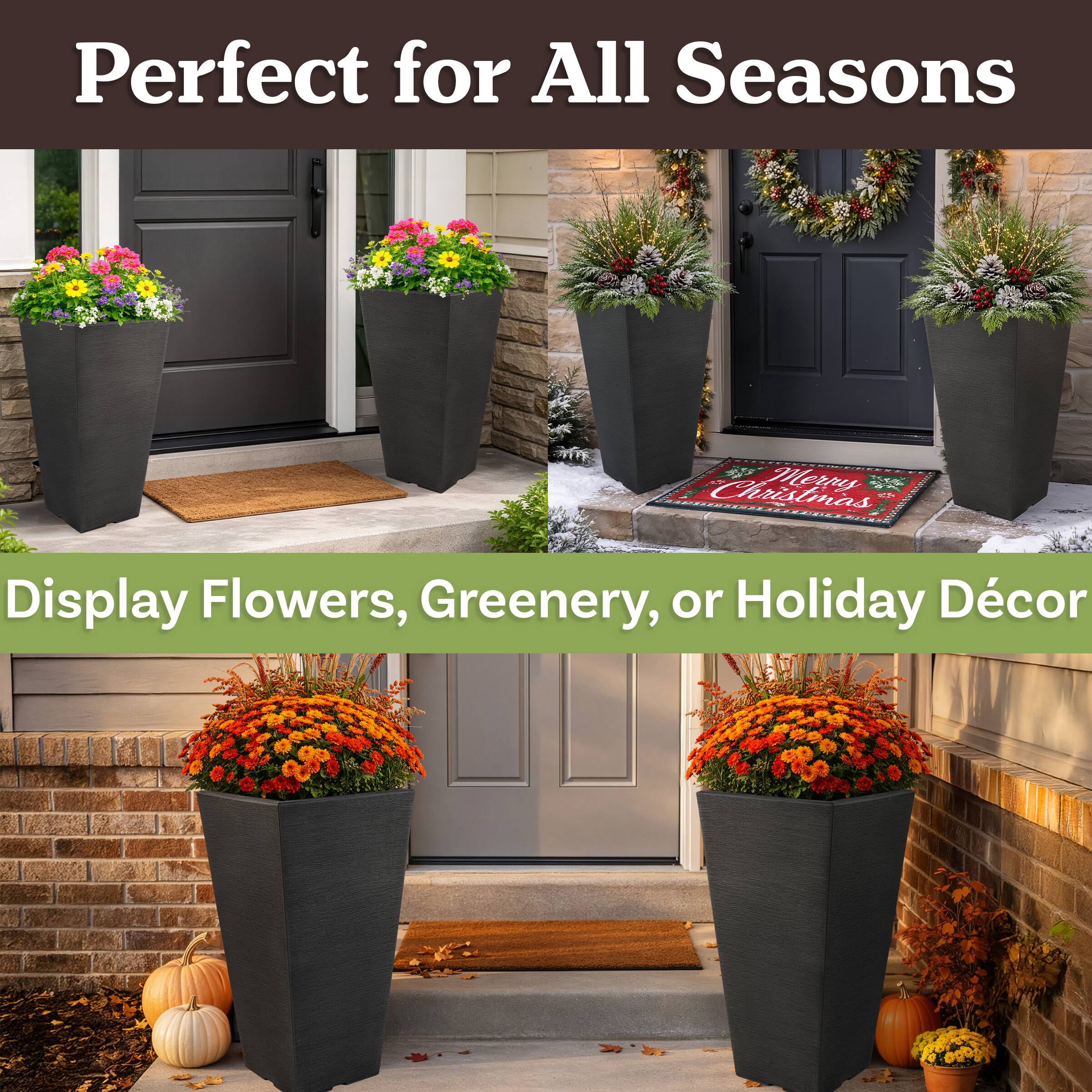 Perfect for All Seasons

Display Flowers, Greenery, or Holiday Décor