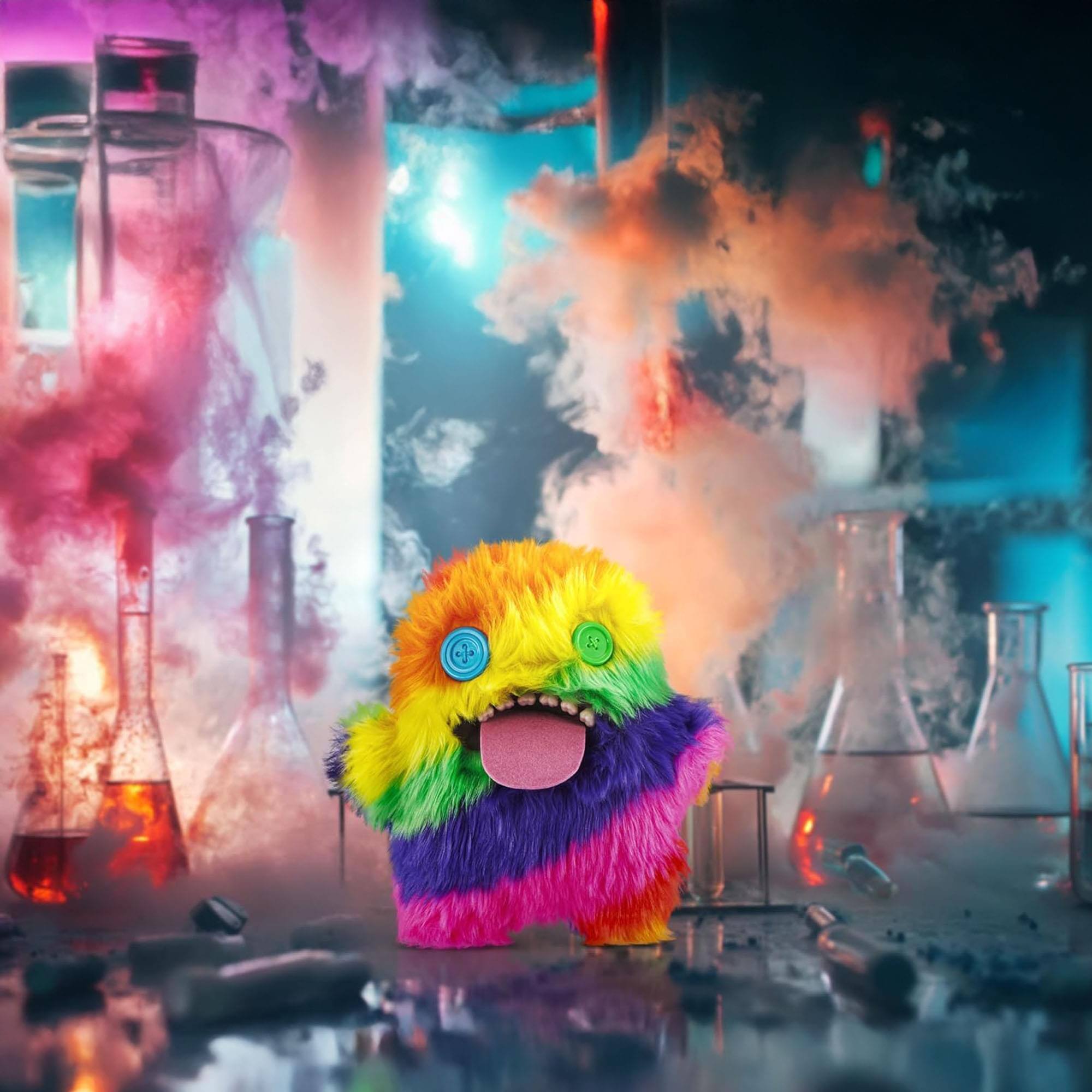 Alt View 3. ZURU - Fugglers Laboratory Misfits 9 Inch Plush | Oogah Boogah - Yellow.