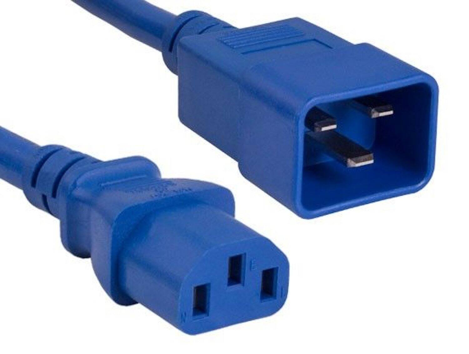 Angle. Sanoxy - SANOXY Cables and Adapters; 3ft 14 AWG 15A 250V Power Cord (IEC320 C20 to IEC320 C13), Blue - Blue.