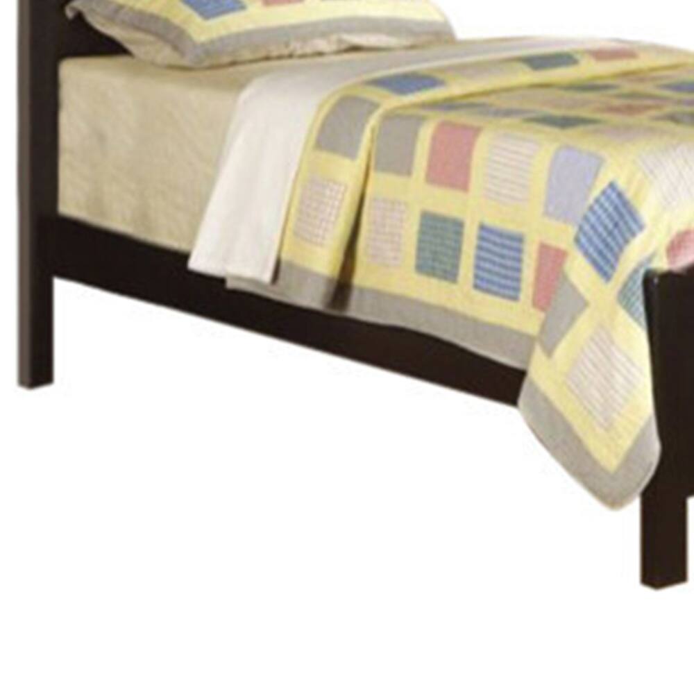 Alt View 2. Manhattan Lane - Wooden Twin Size Bed With Headboard And Footboard - Black.