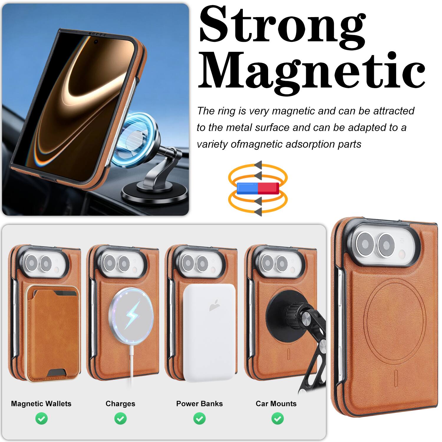 UUCOVER Magnetic PU Leather Case for Apple iPhone Duo, Compatible with ...