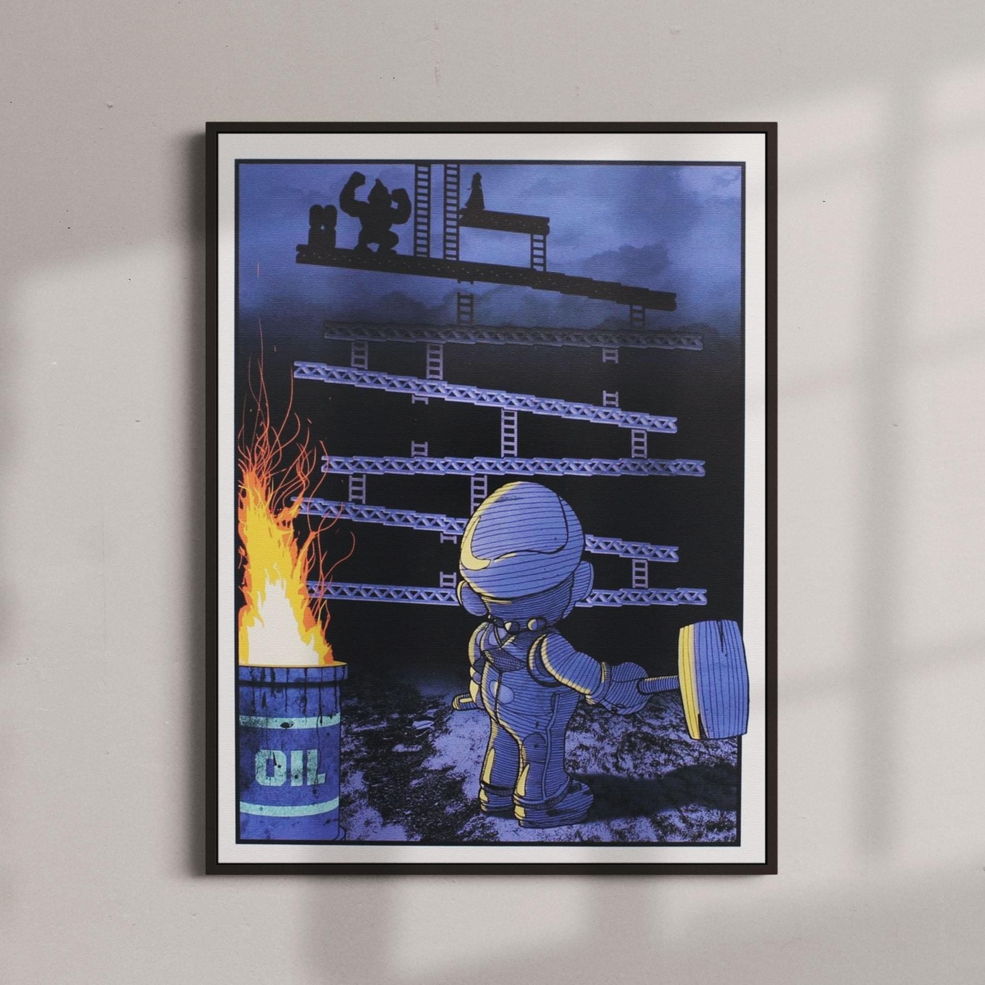 Alt View 1. Nerd Block - Donkey Kong 8x10 Art Print by Russ Moore (Arcade Block Exclusive) - Multicolored.