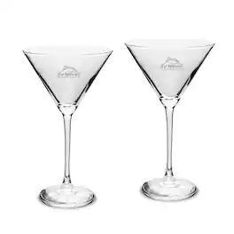 Jardine - Le Moyne Dolphins Two-Piece Traditional 10oz. Martini Glass Set - Multicolor