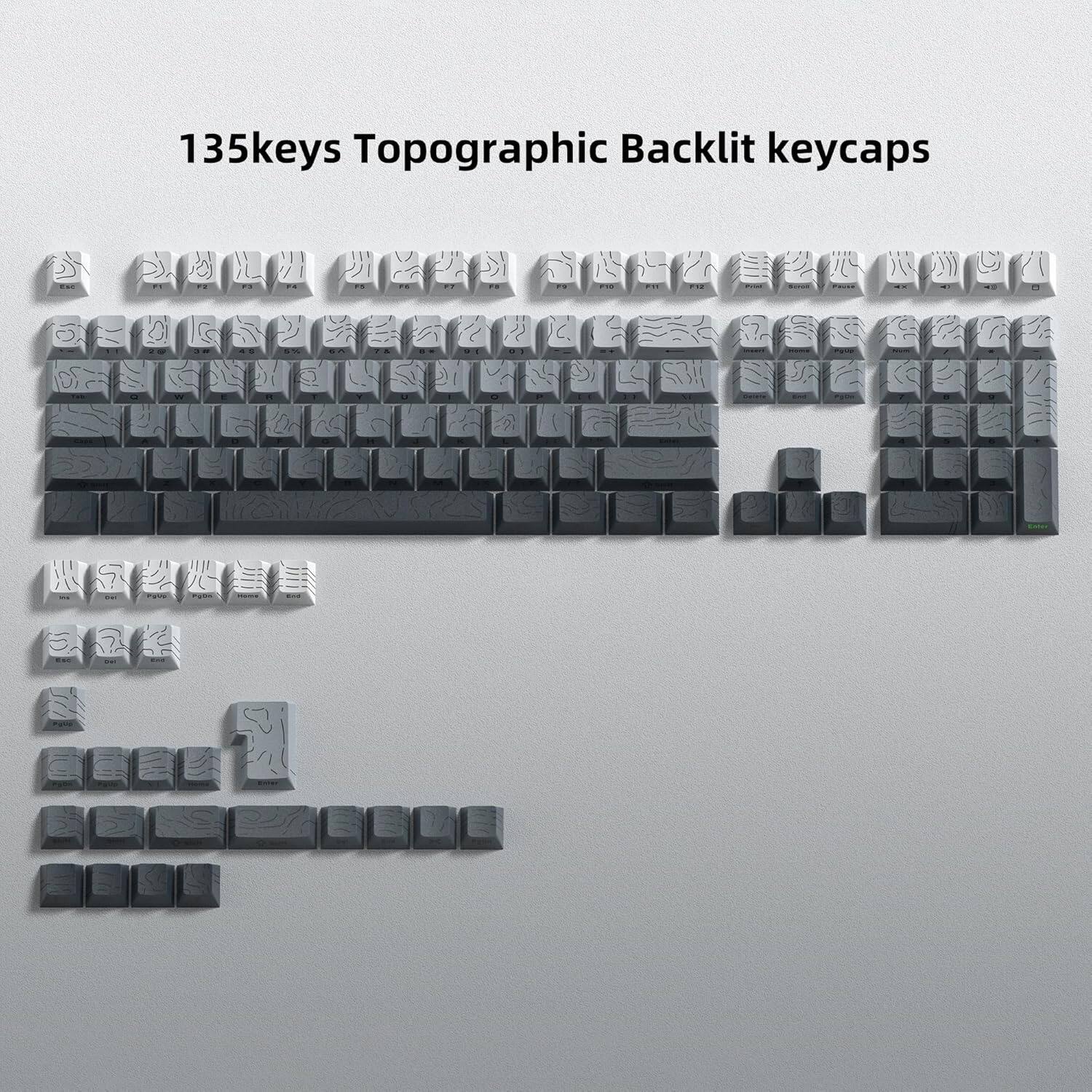 135keys Topographic Backlit keycaps