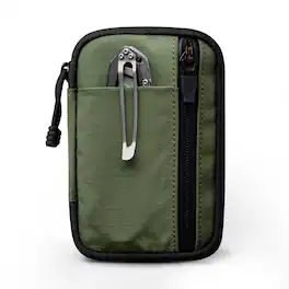 ALPAKA - HUB Pouch V2 - RFID Wallet Organizer Pouch - Compact pocket EDC for cash, cards & small essentials - Green Axoflux 210D
