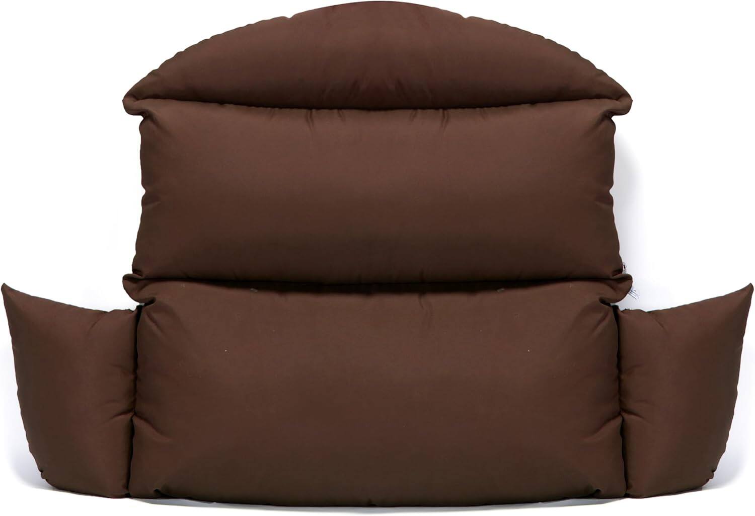 Angle. LeisureMod - LeisureMod 2-Person Swing Chair Cushion, Plush Oxford Fabric, Weather-Resistant Hanging Egg Chair Replacement - Brown.