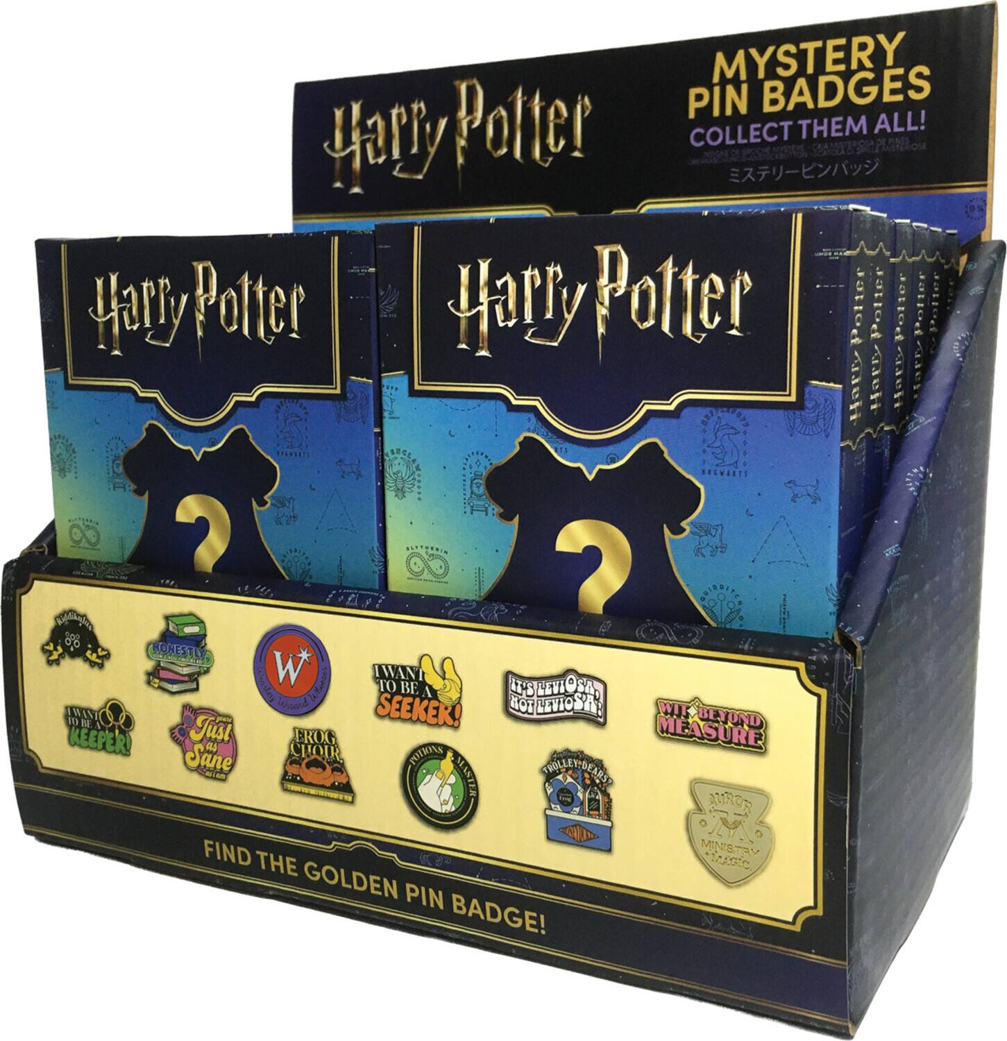 MYSTERY PIN BADGES Potter COLLECT THEM ALL! Harry Potter Harry Potter Potter Polter Polter Potter Polter Harr Harr Hai athe 2 8 2 HONESTLY * opig W IWANI TO BE AT-S ISLEOSA Oivar OSA INO aad SEEKER! NOT BOTAATIOSA WIT Just BEJUD KEEPER i a EROG MEASURE Sane CHOIR TOTKOA 12 SLASTER TROLLEN-DEAEST - FIND THE GOLDEN PIN BADGE! MINISTRY Ae