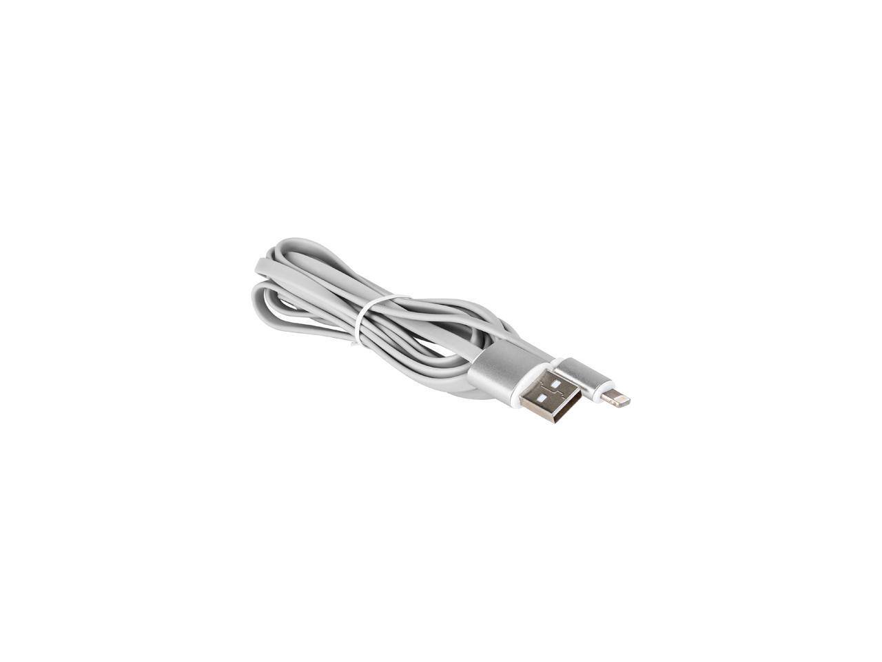 Alt View 1. Nippon Labs - Nippon Labs USB-LI-6-SL-5P Silver Aluminum MFI Lightning Flat Cable with Silver Connectors and Silver Cable - 5 Packs.