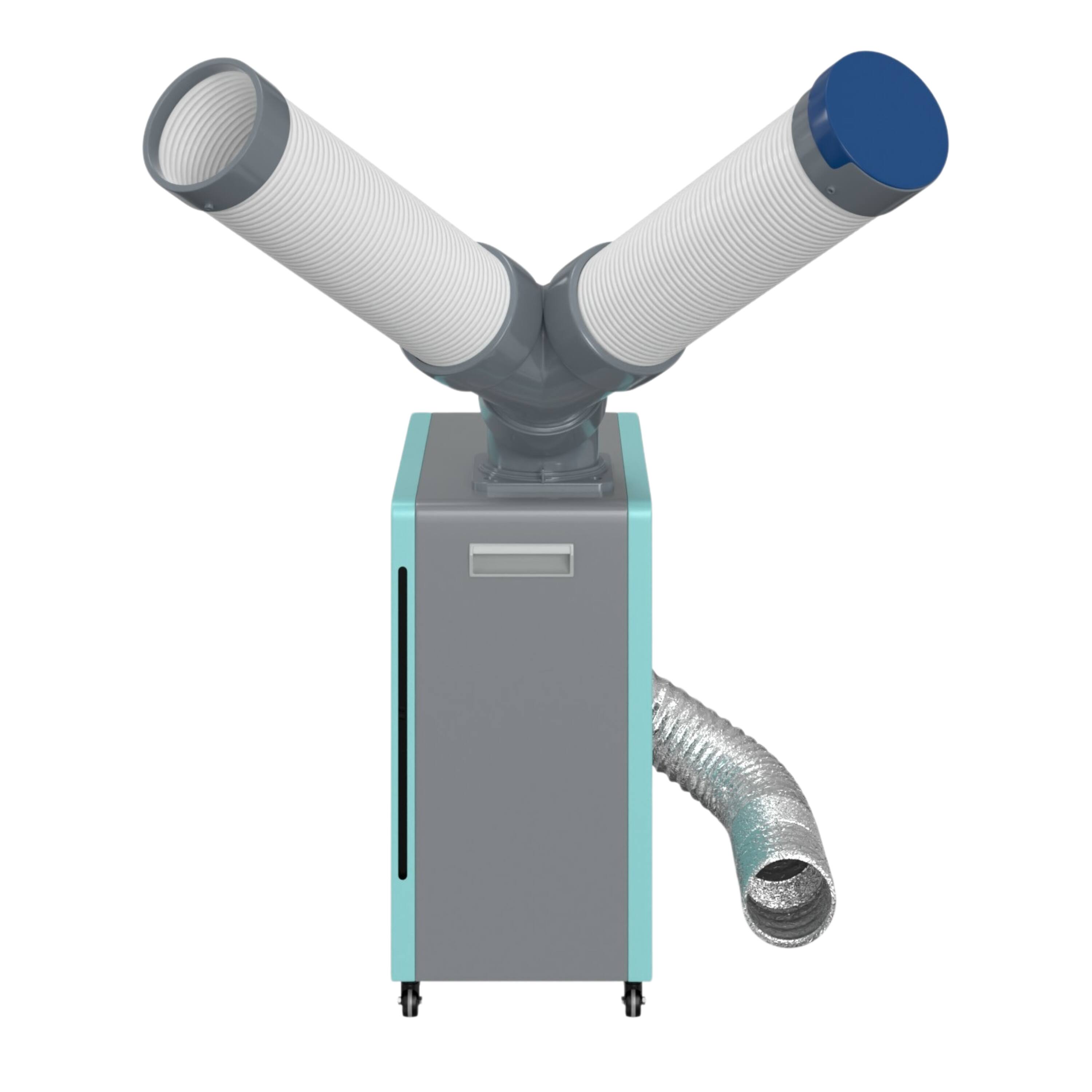 Alt View 9. Equator - Equator 10000 BTU 3-in-1 Outdoor/Indoor HEATER, AIR CONDITIONER, FAN, Remote & Hot Air Exhaust 1000 sq ft 110V - Turquoise Blue & Silver.