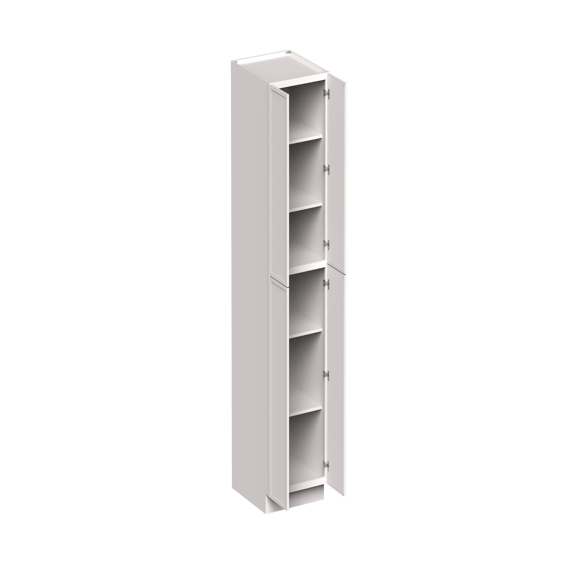 Front. Boyel Living - 24-in W x 96-in H x 27-in D Slim Shaker RTA Kitchen Pantry Tall Cabinet with Soft-Close - Snow White.
