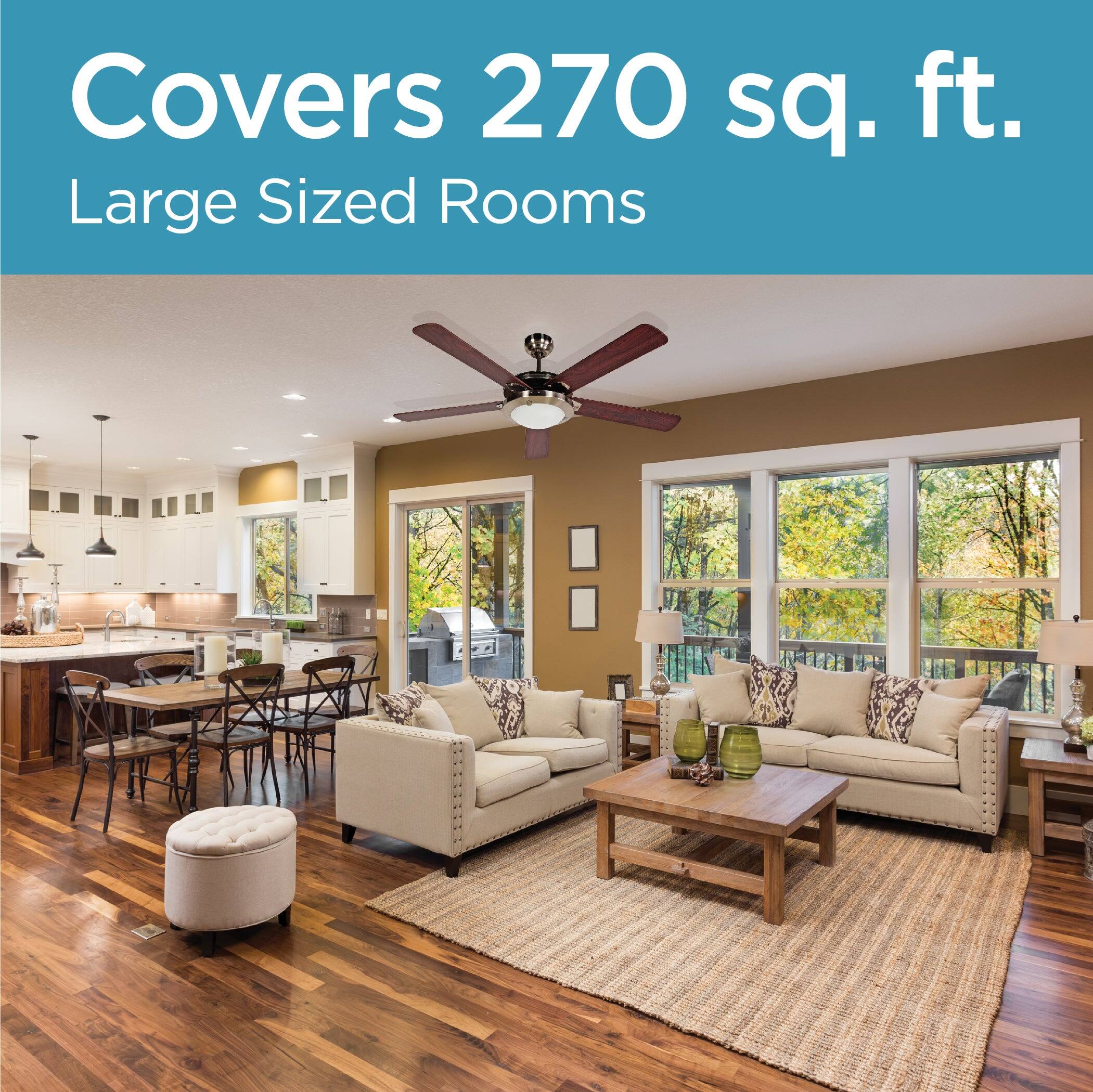 Covers 270 sq. ft.  
Large Sized Rooms
