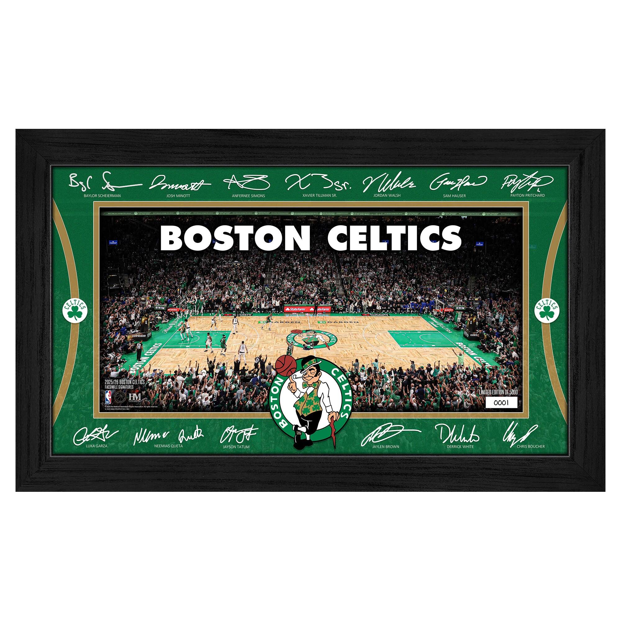 Boston Celtics 2025 Signature Court Framed Picture