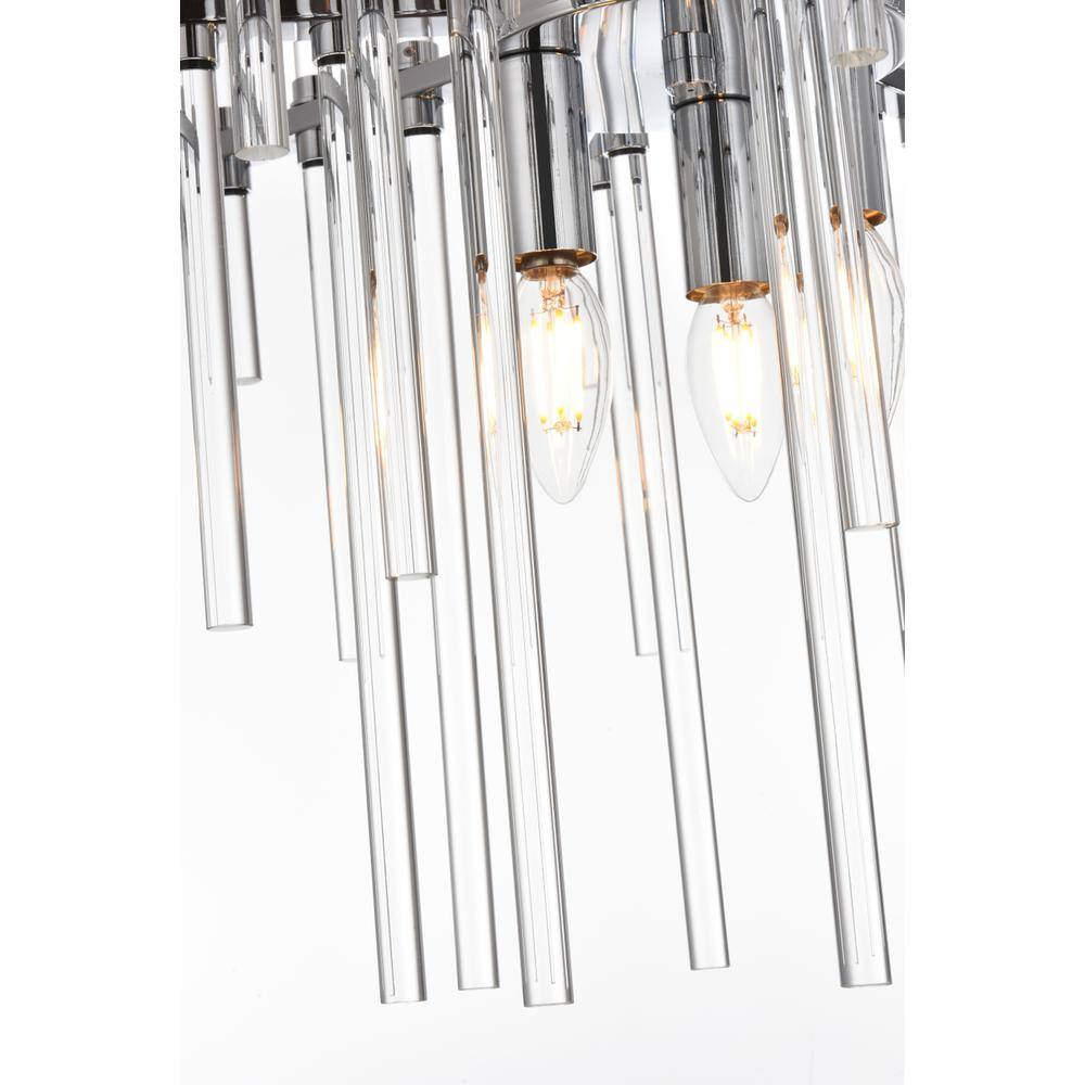 Alt View 4. Elegant Lighting - Sienna 17 inch crystal rod pendant in chrome - Chrome.
