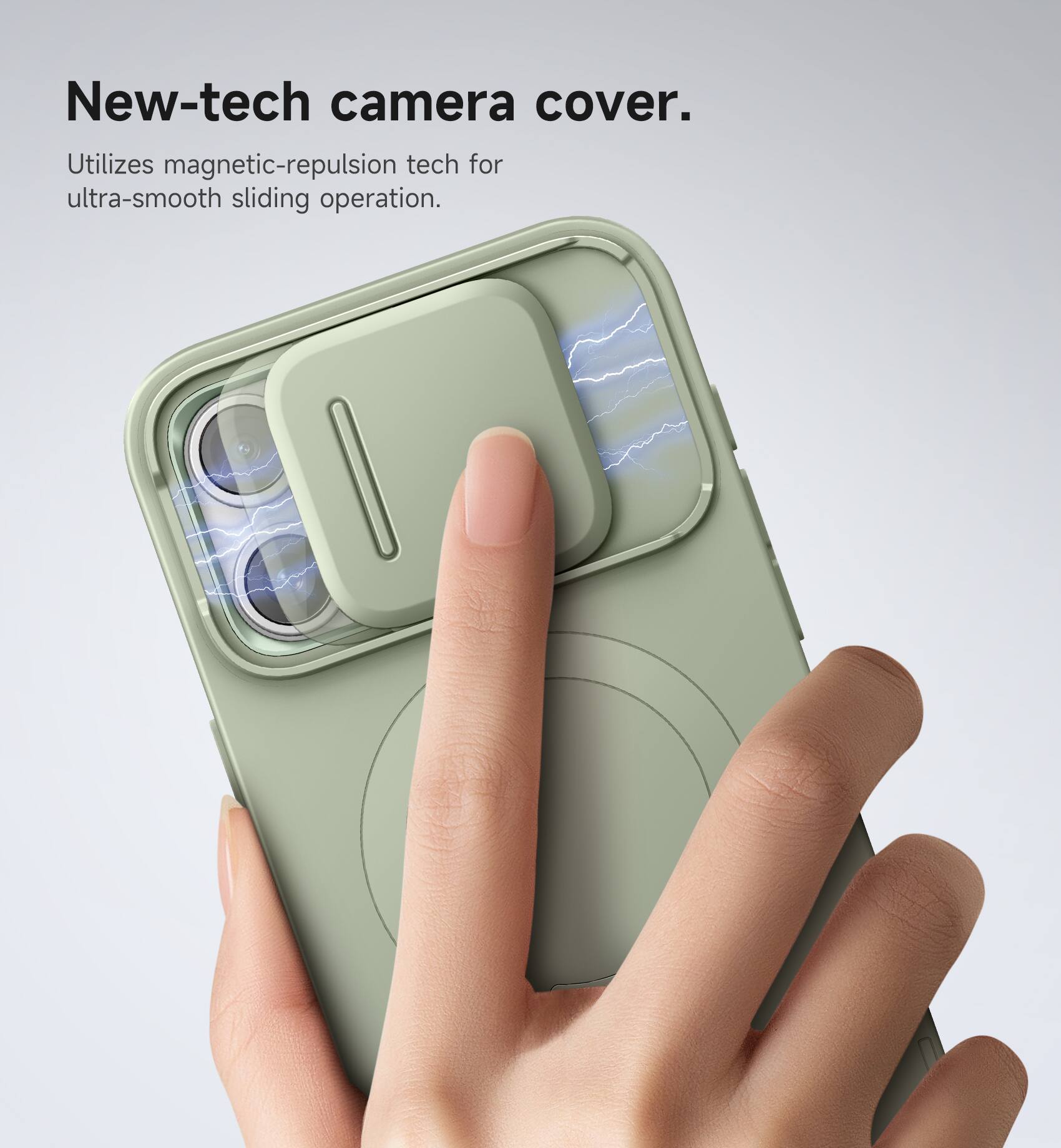 New-tech camera cover.  
Utilizes magnetic-repulsion tech for ultra-smooth sliding operation.