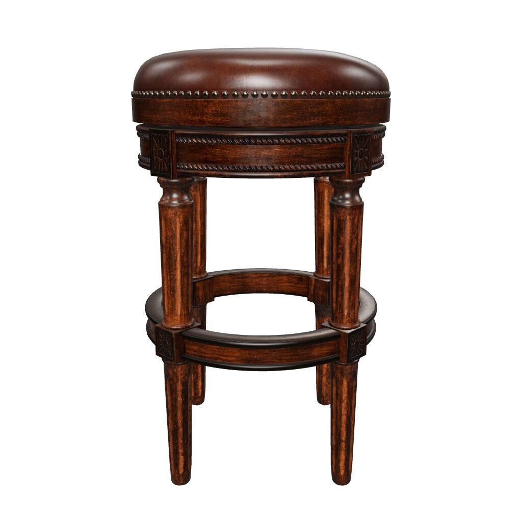 Alt View 8. Maven Lane - 31" Pullman Backless Bar Stool In Dark Walnut Finish With  Vegan  Leather - Dark Walnut.