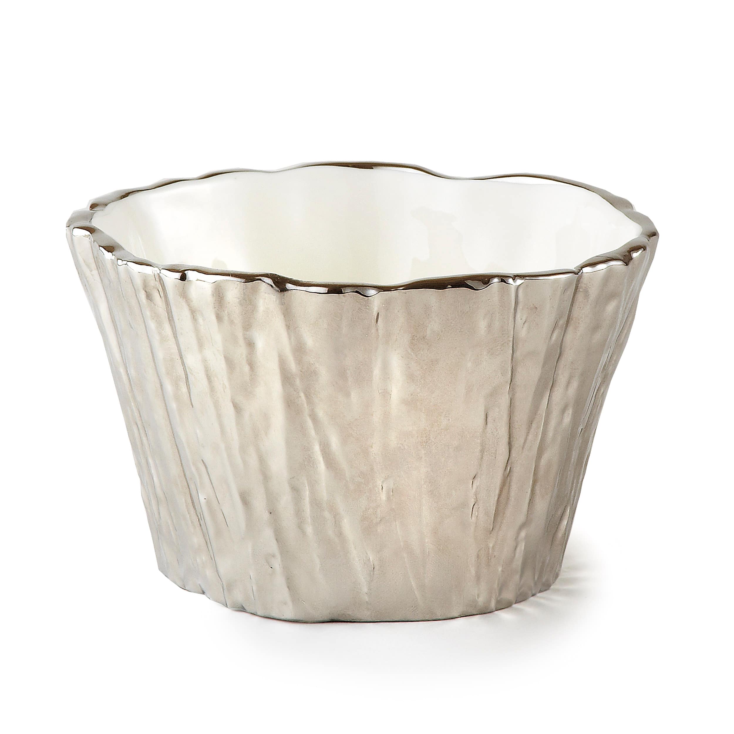 "Jiallo - Botanic Collection Titanium Porcelain tree bark bowl 5"" Silver - Color: silver" price history on PriceWatchPro