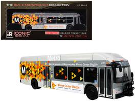 Iconic Replicas - New Flyer Xcelsior XN40 Transit Bus Los Angeles Metro Warner Center Shuttle Gray Graphics Limited Edition 1/87 HO - Gray with Graphics