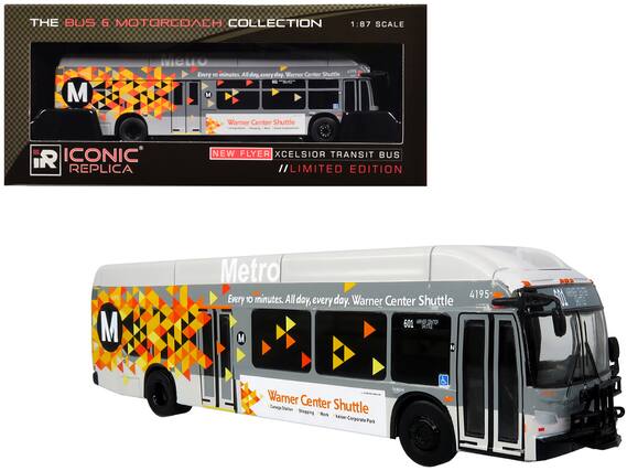 THE BUS & MOTORCOACH COLLECTION
1:87 SCALE
ICONIC REPLICA
NEW FLYER XCELSIOR TRANSIT BUS
//LIMITED EDITION
Metro
Every 10 minutes. All day, every day. Warner Center Shuttle
601
Warner Center Shuttle
Canoga Station • Shopping • Work • Kaiser-Corporate Park
4195