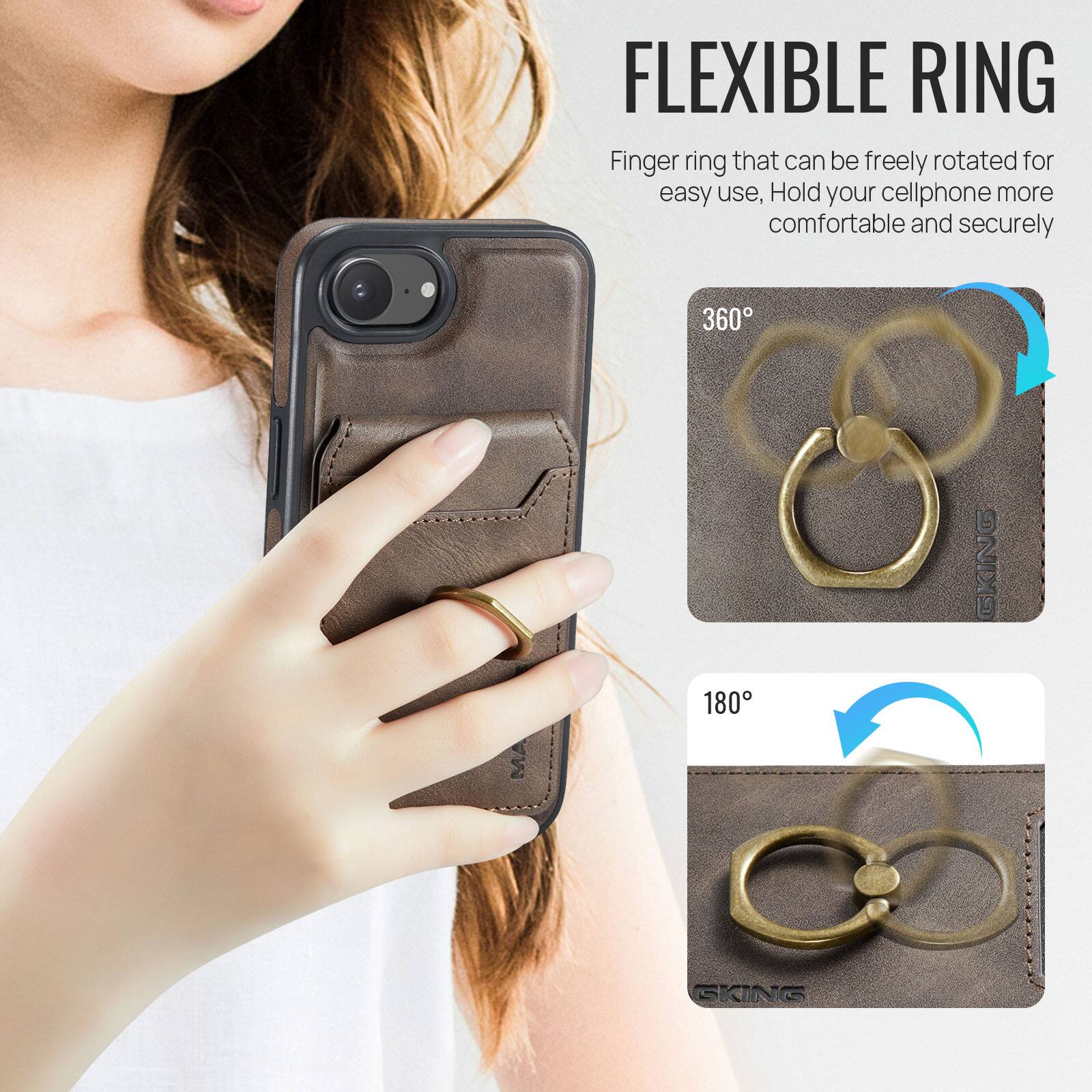 FLEXIBLE RING

Finger ring that can be freely rotated for easy use, Hold your cellphone more comfortable and securely

360°

180°