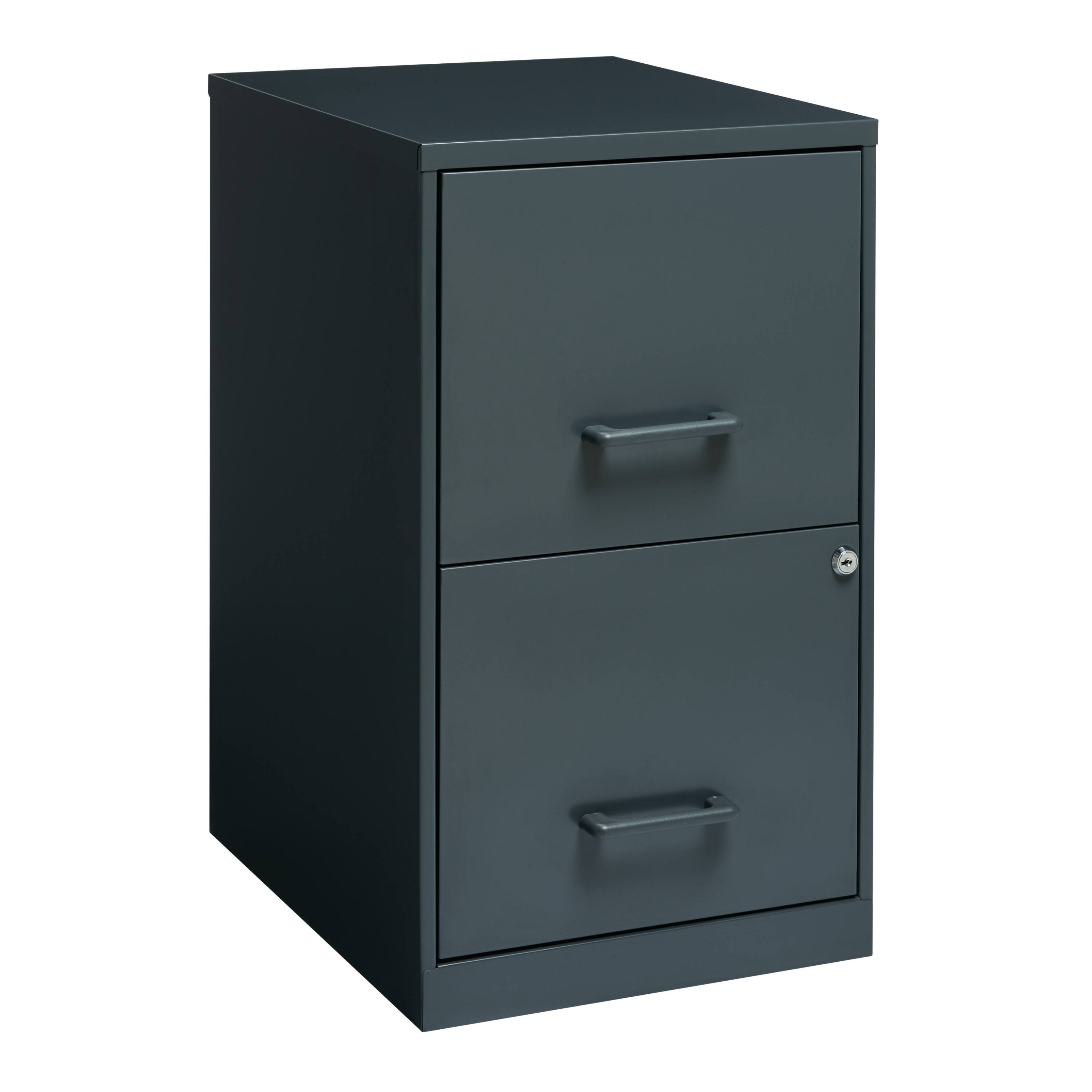 Alt View 12. Hirsh - Office Designs 18in. 2-Drawer Metal File Cabinet - Charcoal.