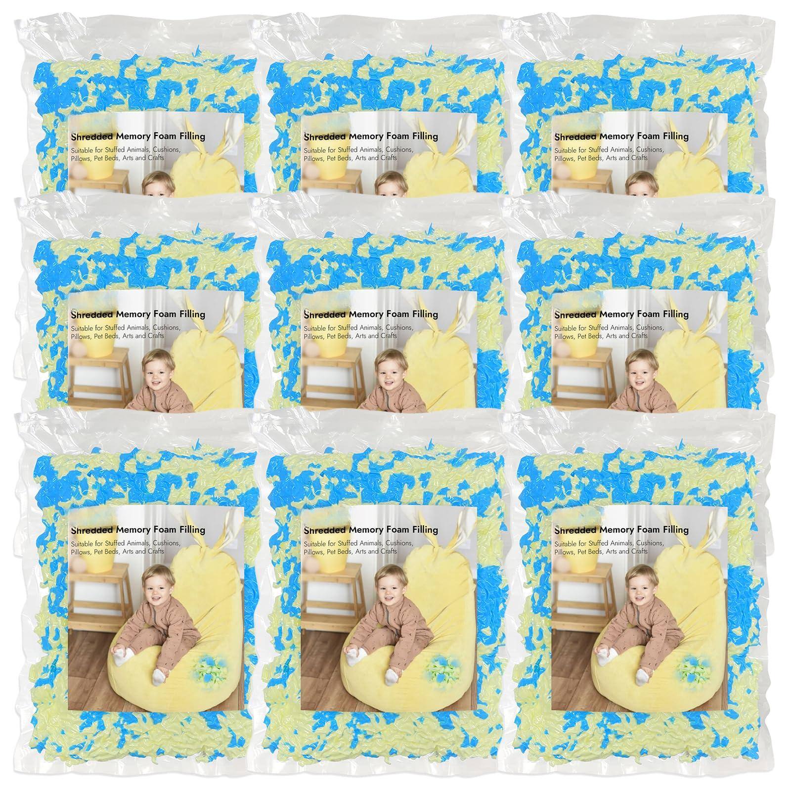 JETRANSPORT - 10lbs Bean Bag Filler - Shredded Memory Foam Refill With Gel Soft & High Resilience Filling For Chair - 45 LBS