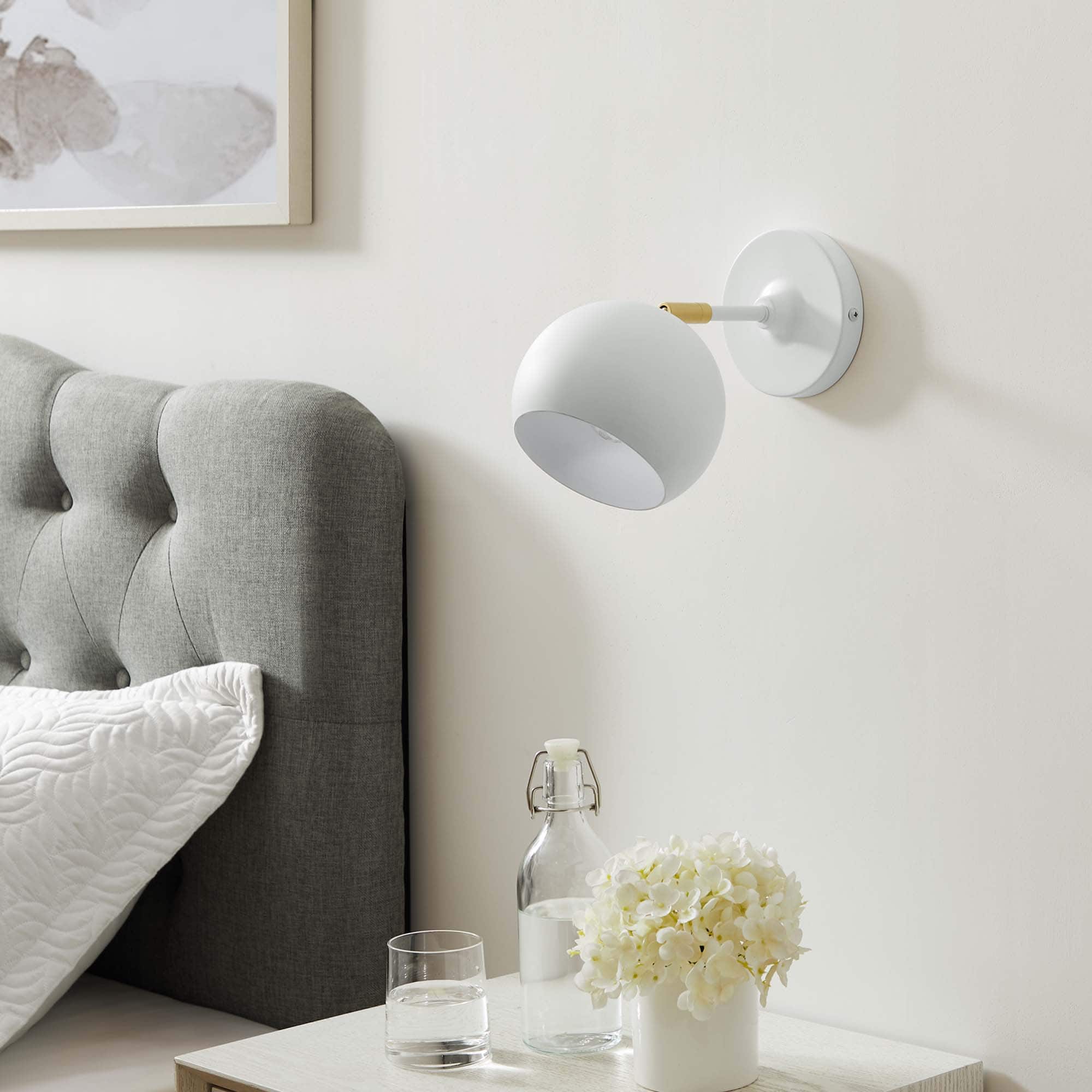 Chalice 4" Swing-Arm Metal Wall Sconce by Modway - White