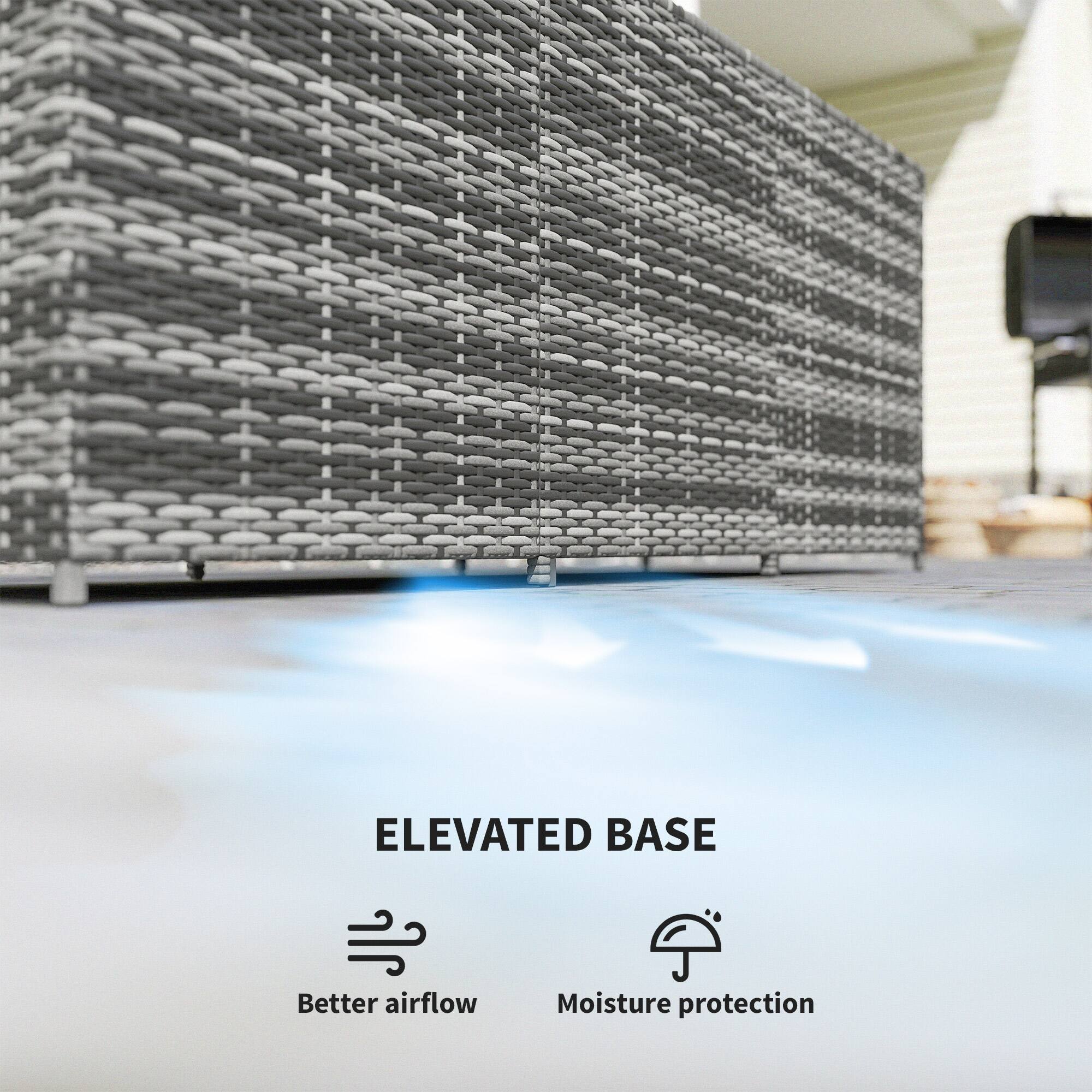 ELEVATED BASE
Better airflow
Moisture protection