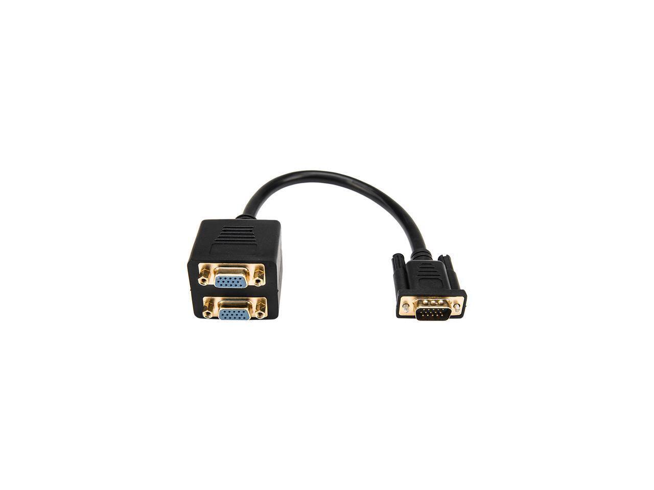 Alt View 3. Rocstor - Rocstor Premium 1 ft VGA to 2x VGA Video Splitter Cable - M/F - Black.