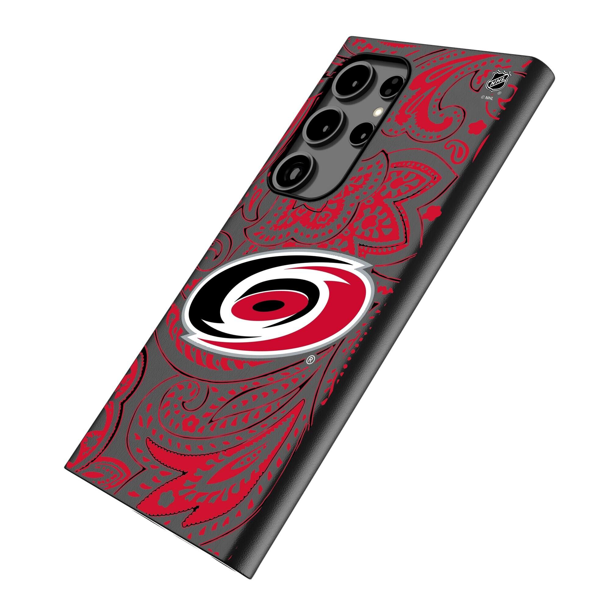 Alt View 1. Keyscaper - Carolina Hurricanes Paisley Galaxy Magnetic Bump Case - S25 Ultra - Black.
