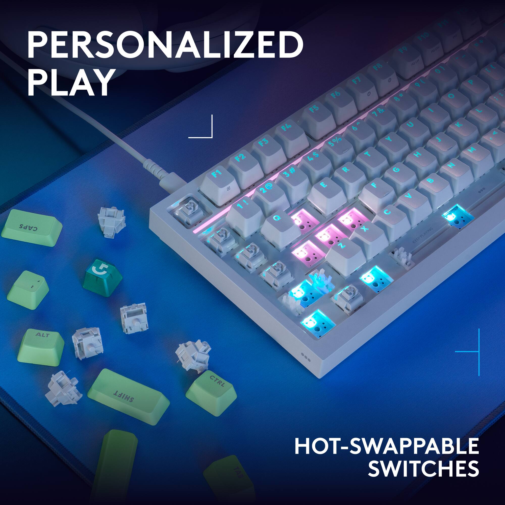 F12 F11 F10 PERSONALIZED F9 P3ON F8 POUP 10 [ PLAY F7 P F6 8* * O F5 7& I 1 F4 6 U K F3 5% Y J T M F2 4$ H R Z F1 3# G 2@ E F ... > ! 1 C Q CAPS X Z

ALT
SHIFT
CTRL
HOT-SWAPPABLE TAB SWITCHES