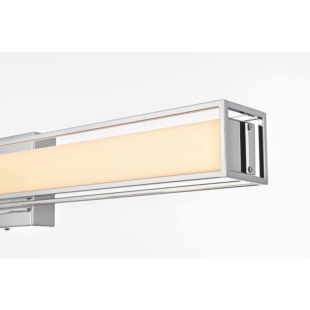 Alt View 2. Living District - Aden 31 Inch Led Wall Sconce In Chrome - Chrome.