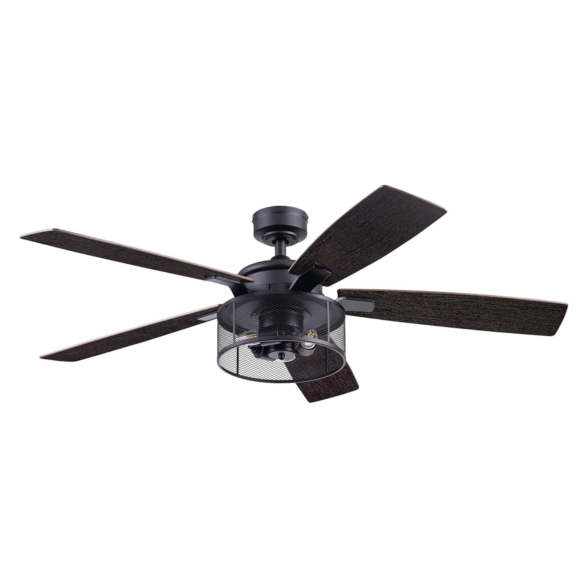 Alt View 7. Honeywell - Honeywell Carnegie Ceiling Fan, Quiet Motor and Remote Control, 52", Matte Black - Matte Black.