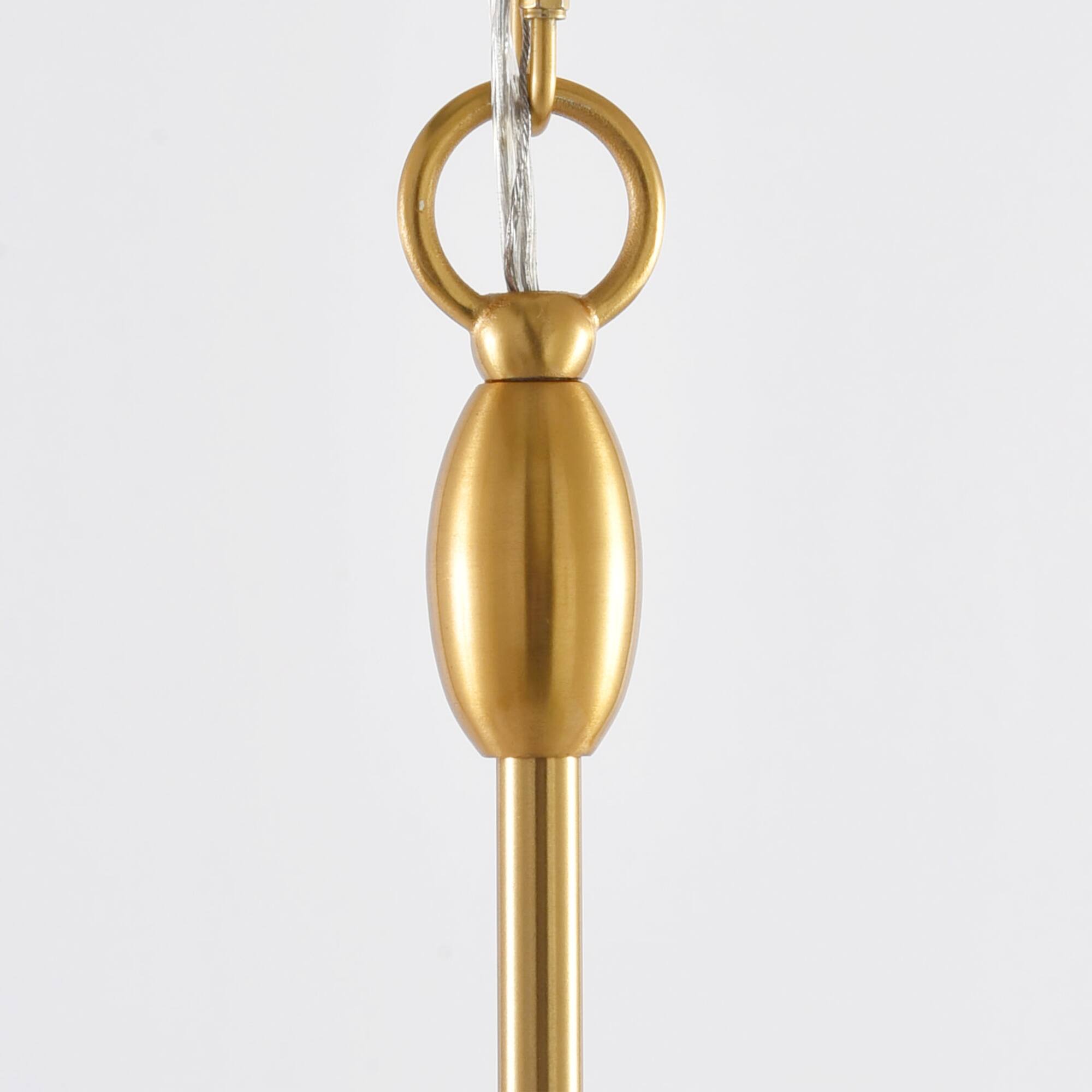 Alt View 6. Parrot Uncle - 17-inch Modern Leaf Glass Gold Chandelier for Dining Room - Gold.