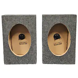 QPower - 6x9 Inch Vertical Speaker Box Enclosure, 5/8" MDF Car Audio, 2 Pack - Charcoal