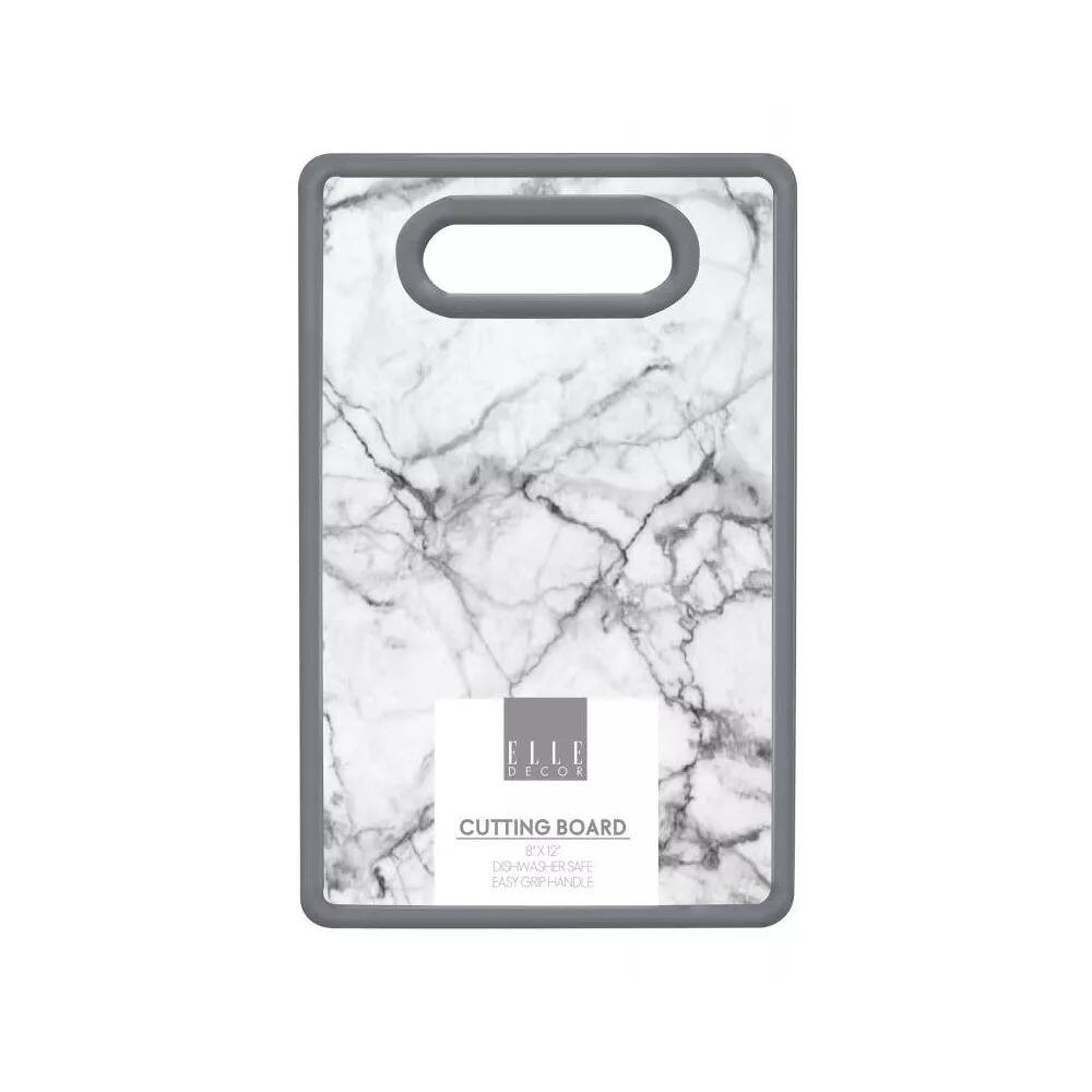 ELLE DECOR CUTTING BOARD 8'X12" DISHWASHER SAFE EASY GRIP HANDLE