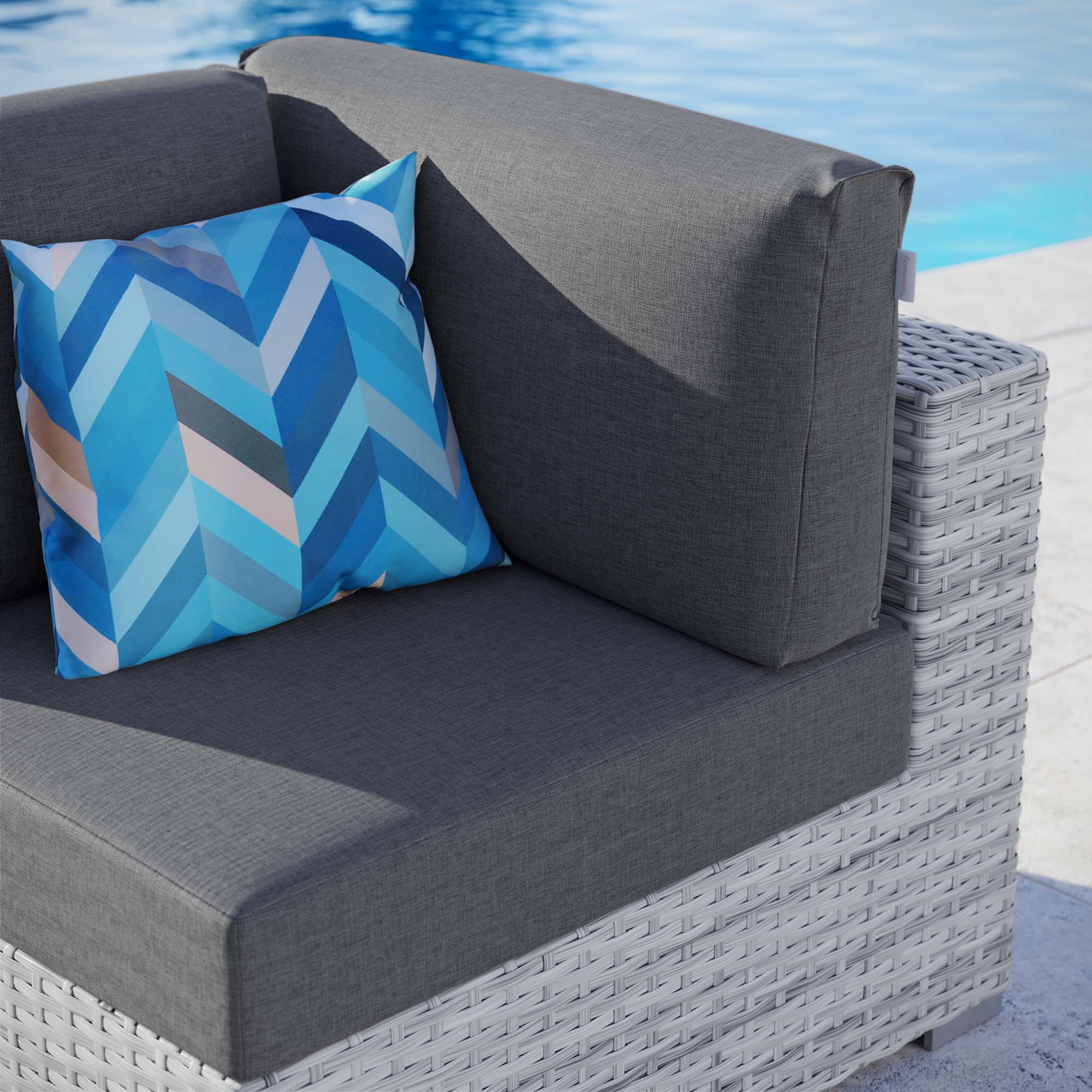 Back. Modway - Convene Outdoor Patio Corner Chair by Modway - Light Gray Charcoal.
