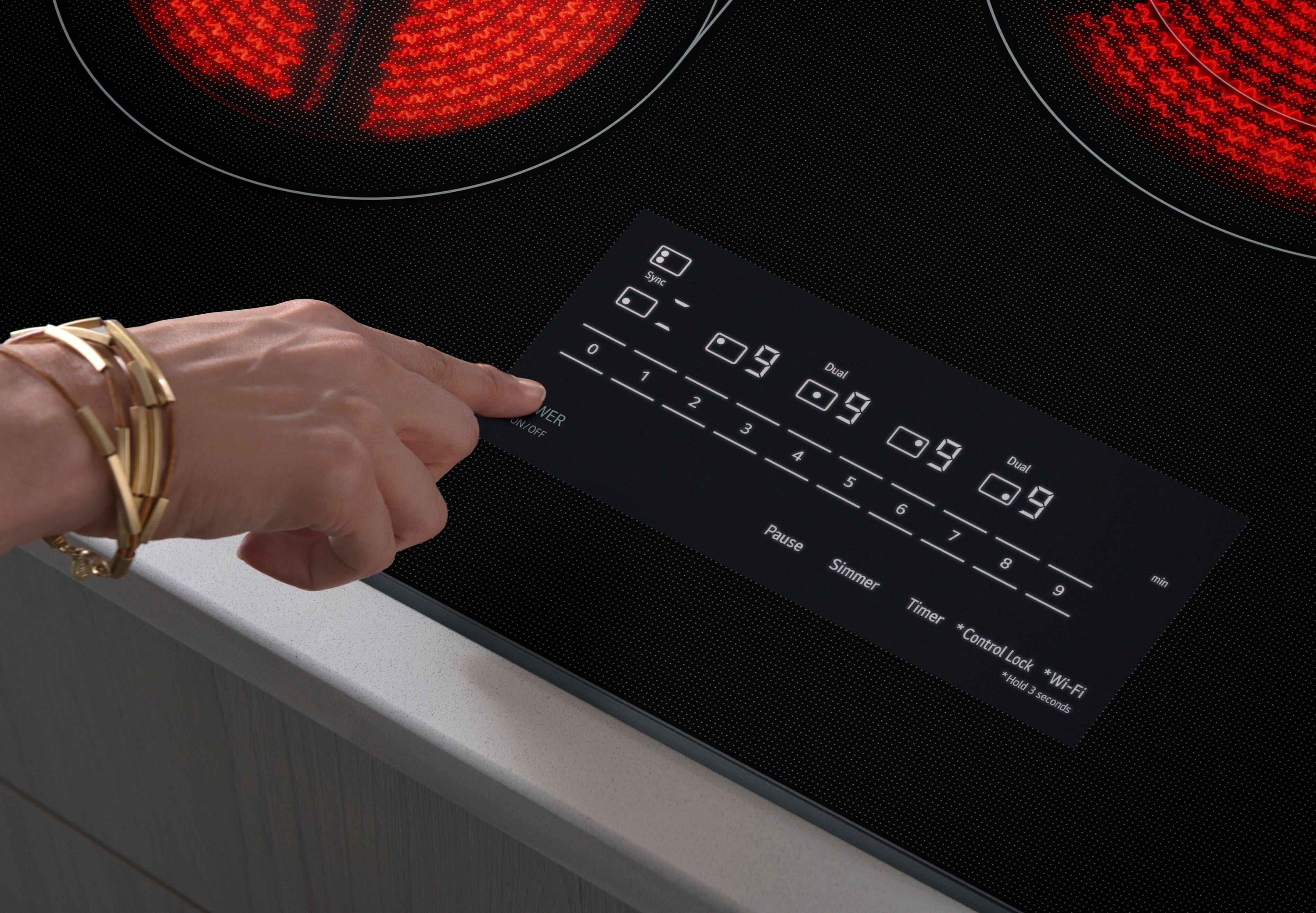 Sync ON/OFF WER 0 - 1 2 Dual 3 4 Dual 5 6 Pause 7 8 Simmer 9 Timer *Control Lock *Hold 3 seconds *Wi-Fi min