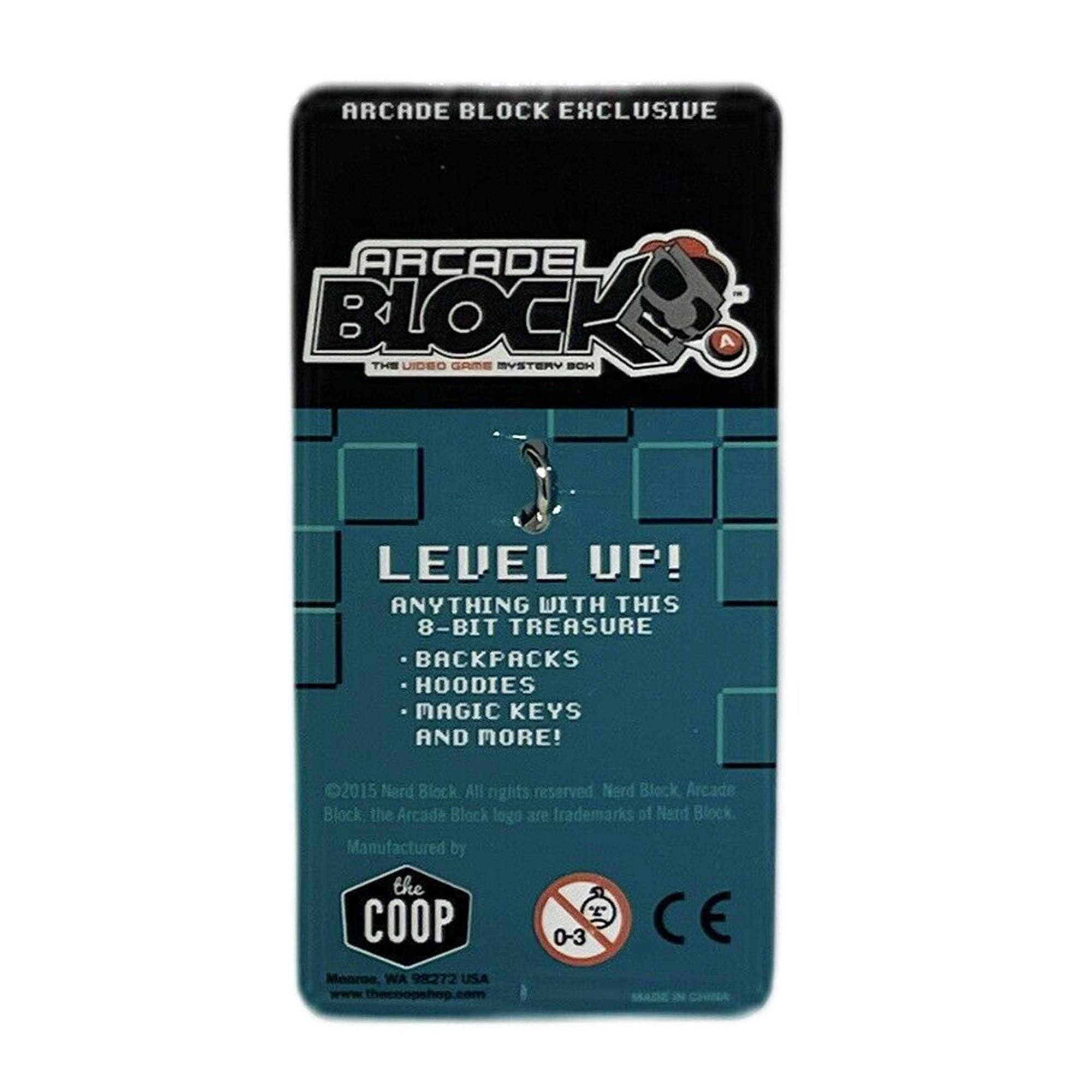ARCADE BLOCK EXCLUSIVE  
ARCADE BLOCK  
THE VIDEO GAME SYSTEM  

LEVEL UP!  
ANYTHING WITH THIS 8-BIT TREASURE  
- BACKPACKS  
- HOODIES  
- MAGIC KEYS  
AND MORE!  

©2015 Nerd Block. All rights reserved. Nerd Block, Arcade Block, the Arcade Block logo are trademarks of Nerd Block.  

Manufactured by the COOP  
Menroe, WA 98272 USA  
www.thecoopshop.com  

CE 0-3