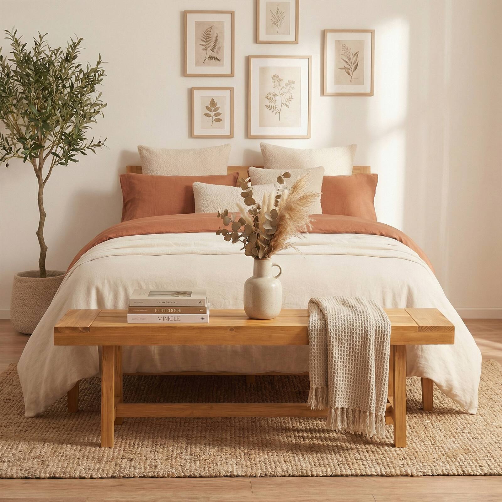 Alt View 3. Costway - Costway 2 PCS 63 Inch Solid Wood Bench, Rustic Farmhouse Narrow Bench for up to 3 People - Natural.